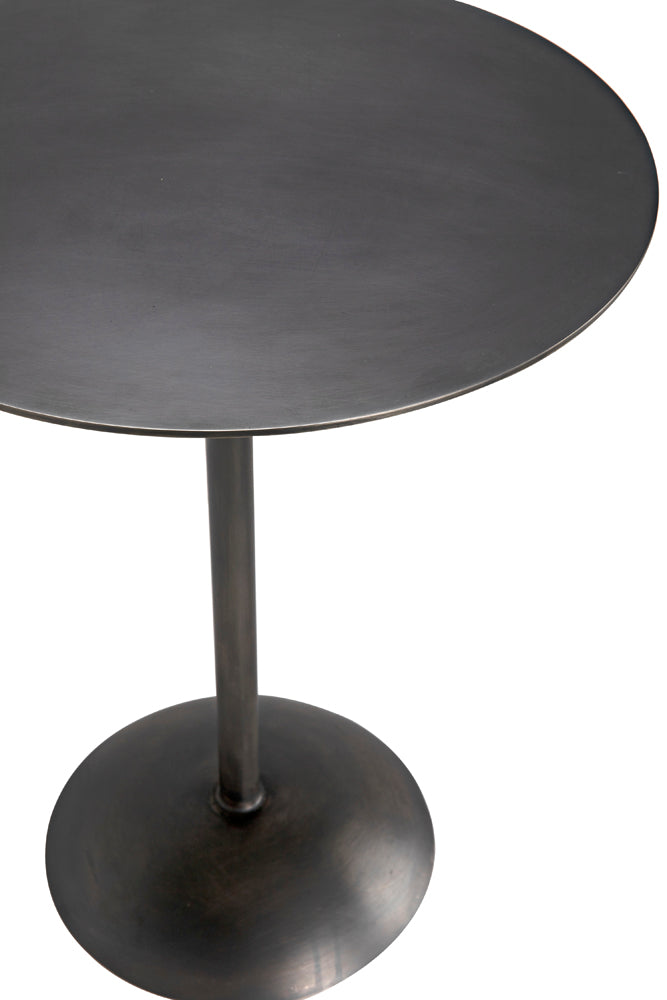 Noir Felix Gun Metal Side Table, modern minimalist accent piece