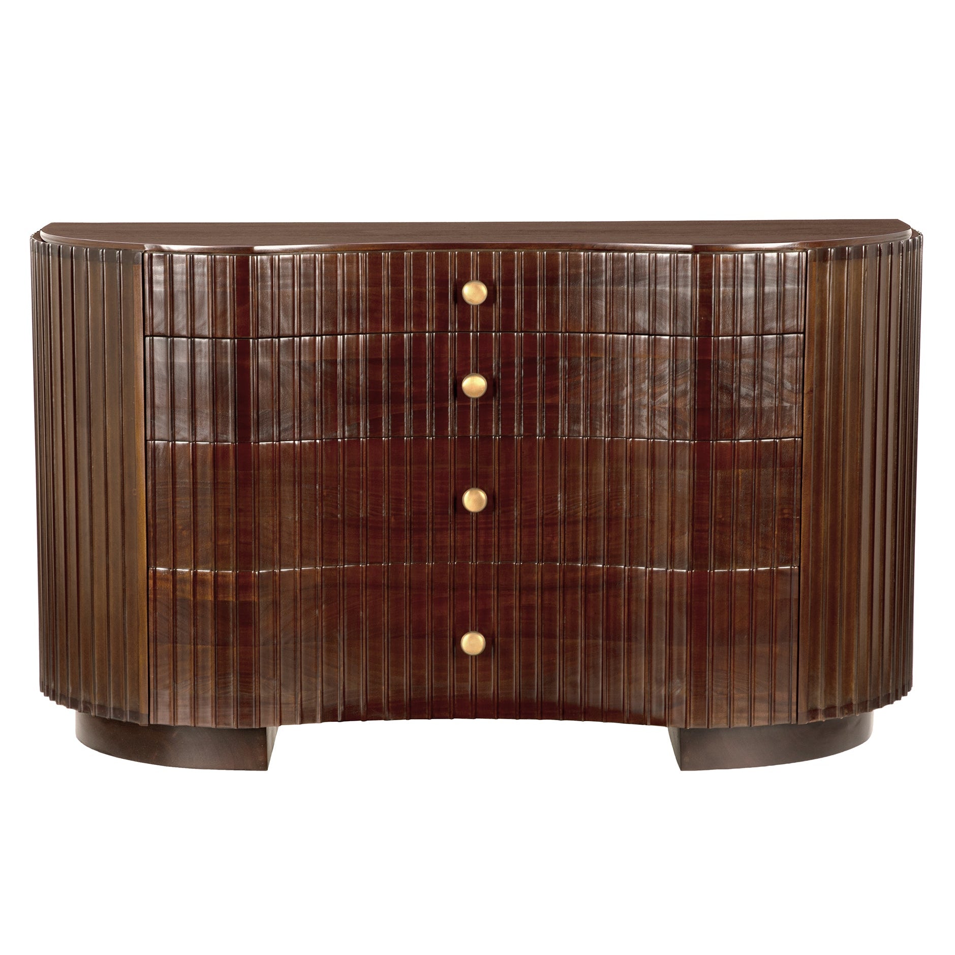 Noir Irene Hand Rubbed Brown Dresser, light brown trim