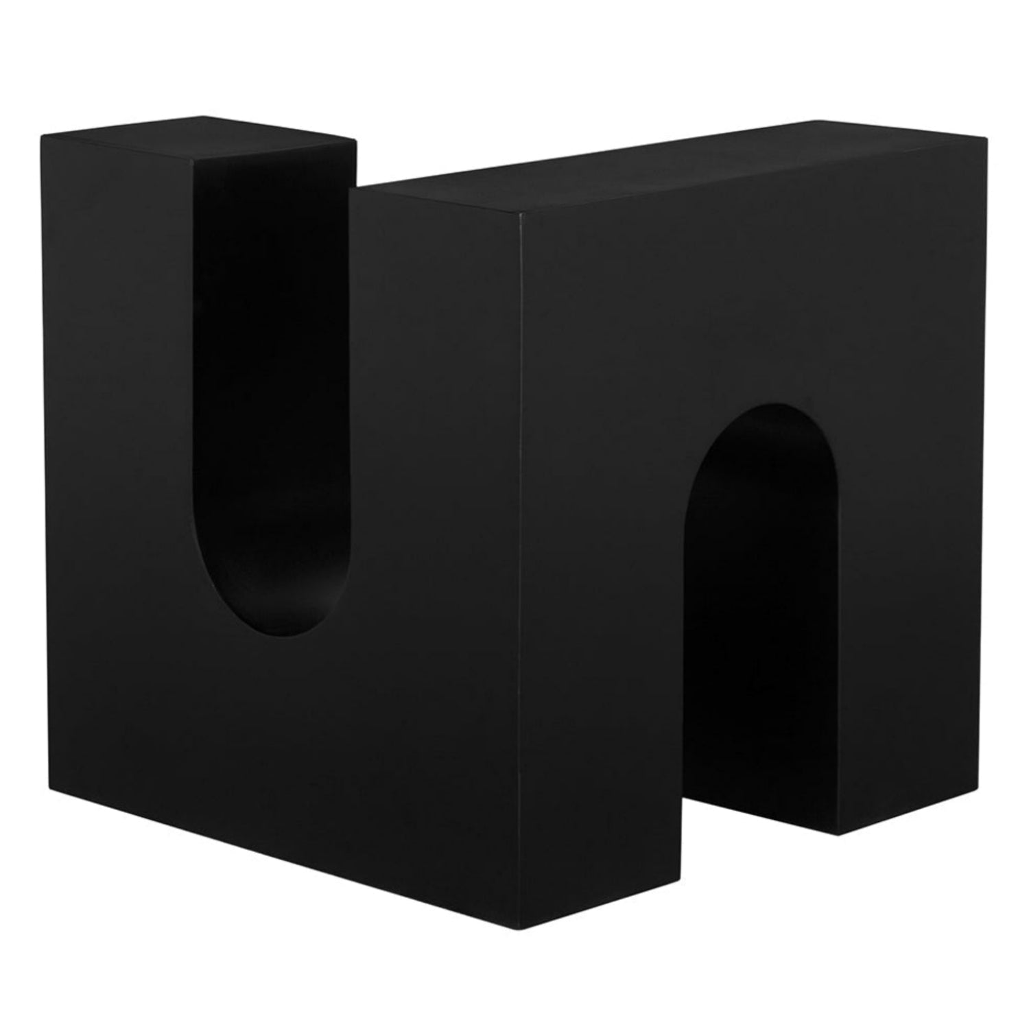 Leopold Side Table in matte black iron