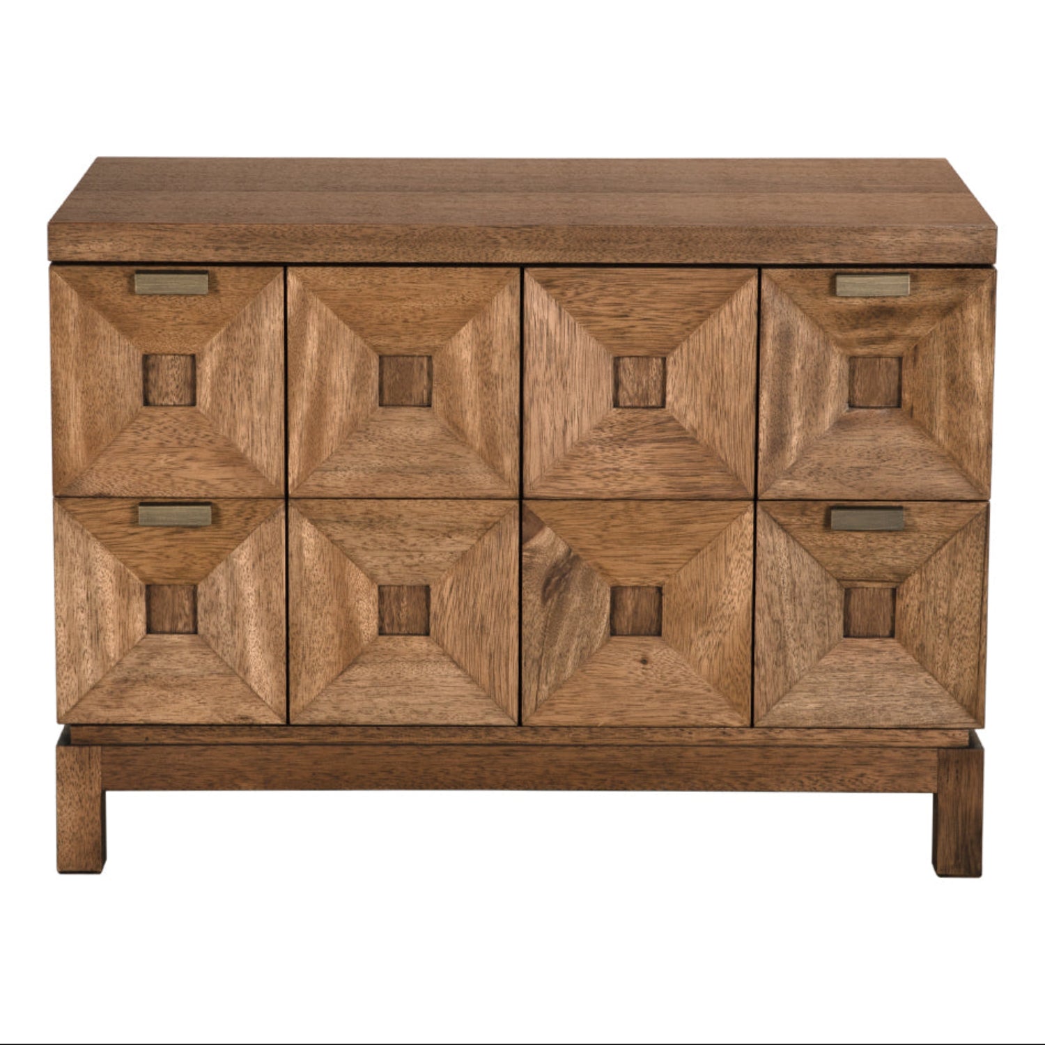 Noir Musashi Dark Walnut Large 2 Drawer in Dark Walnut with Brass Hardware finish