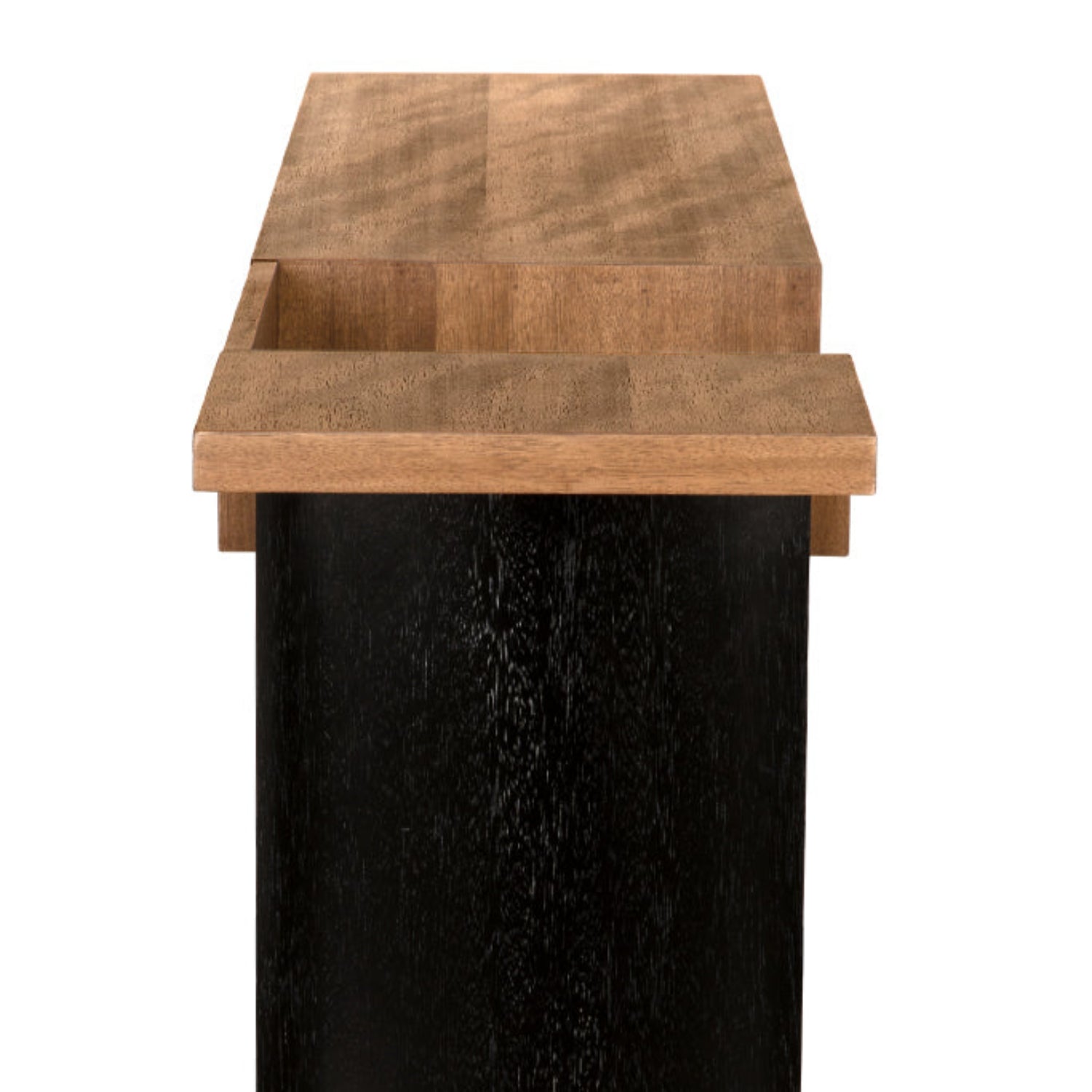 Noir Ryland Desk/Console Table shown in Dark Walnut with Black Walnut Legs
