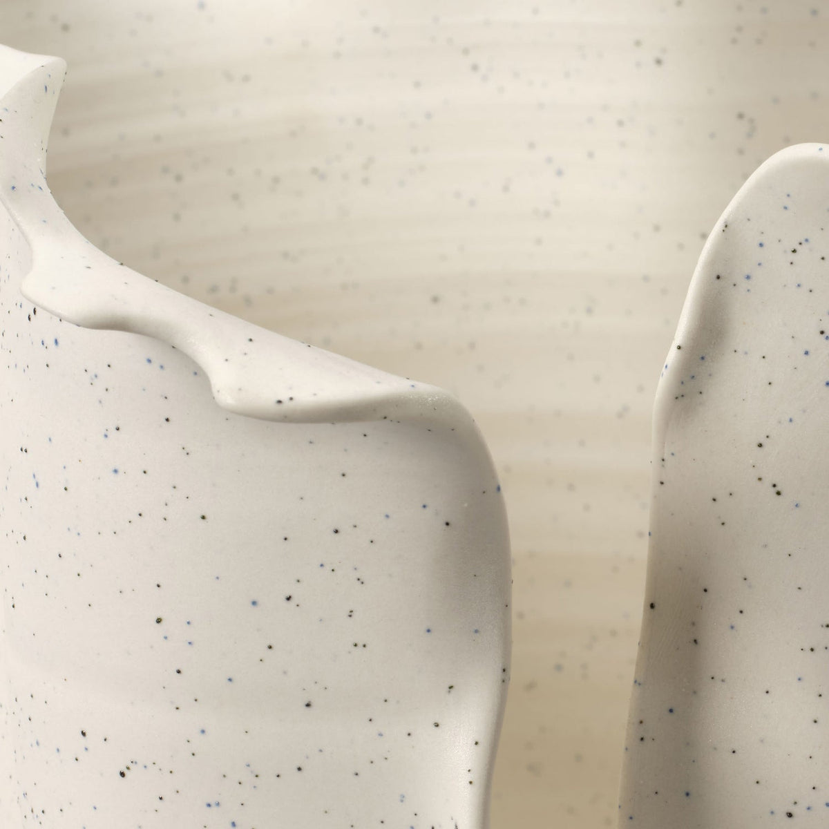 Jamie Young Flounce White Porcelain Vase close-up of White Porcelain texture