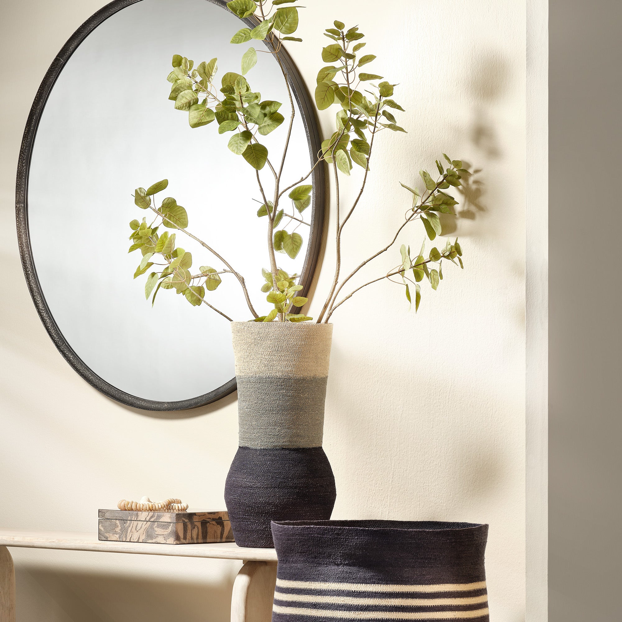 Jamie Young Large Blue Seagrass Beetle Basket