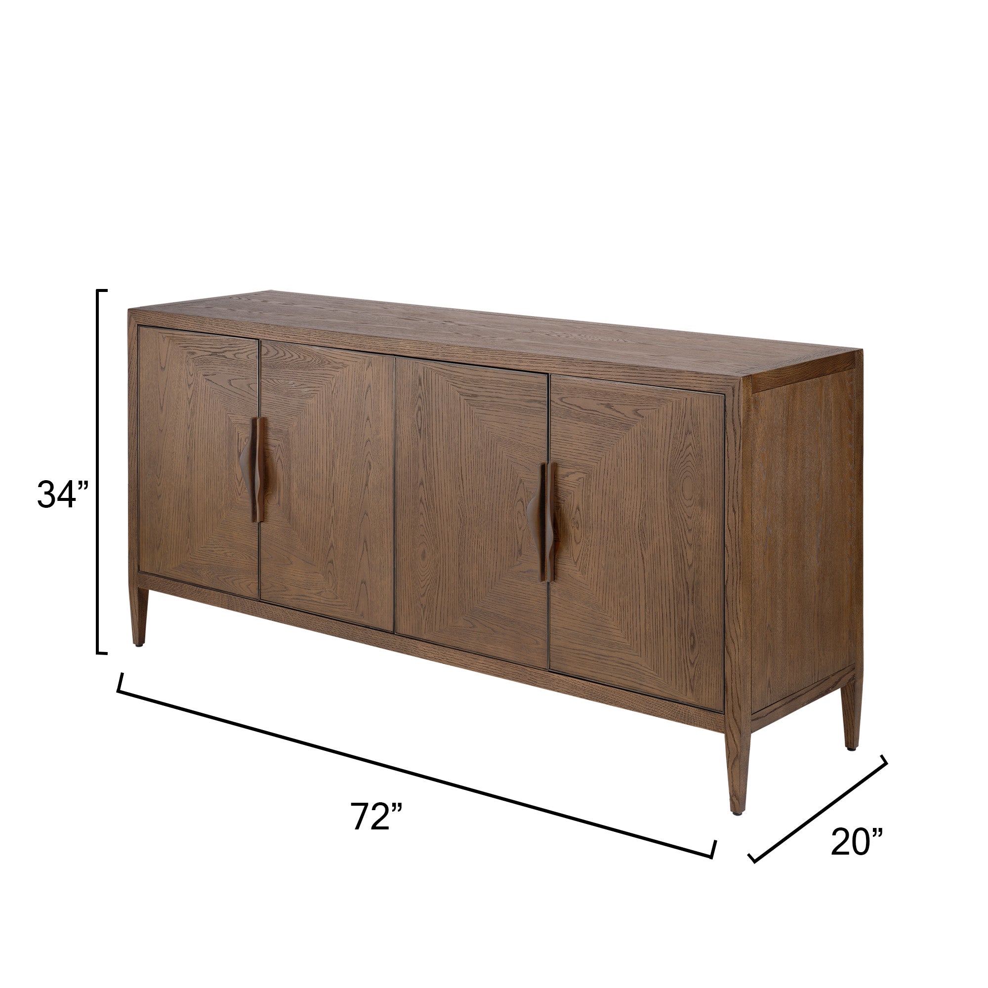 Jamie Young Landmark Brown Sugar Oak Four Door Credenza