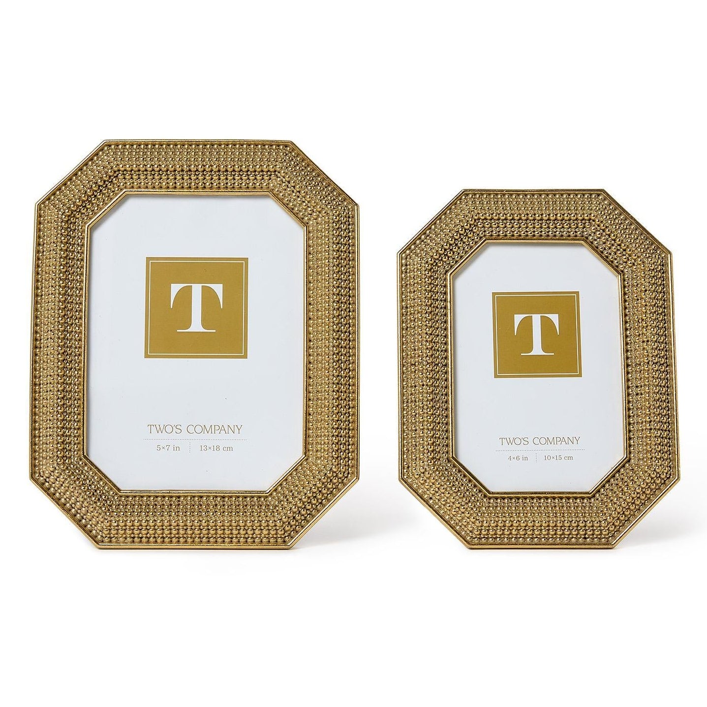 Gold Beaded Photo Frame Set of 2