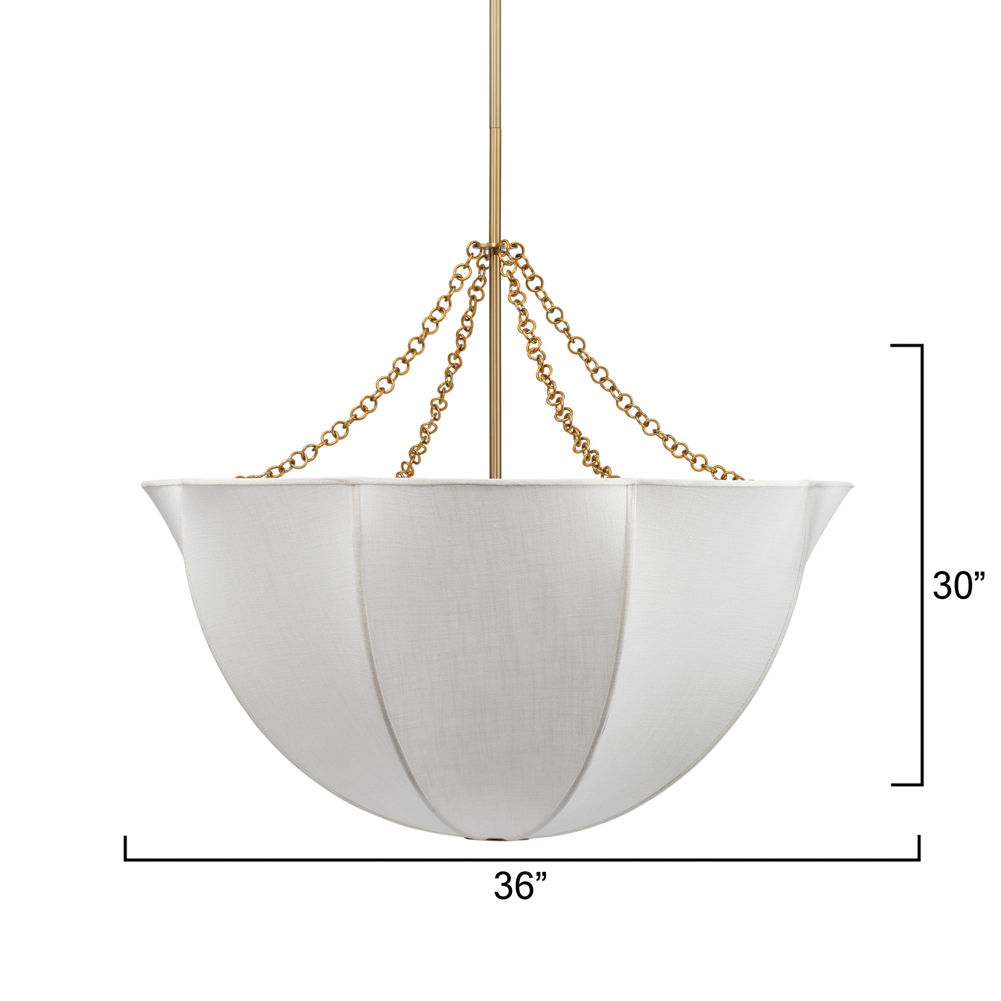 Jamie Young Aire Off-White Linen 4-Light Large Chandelier