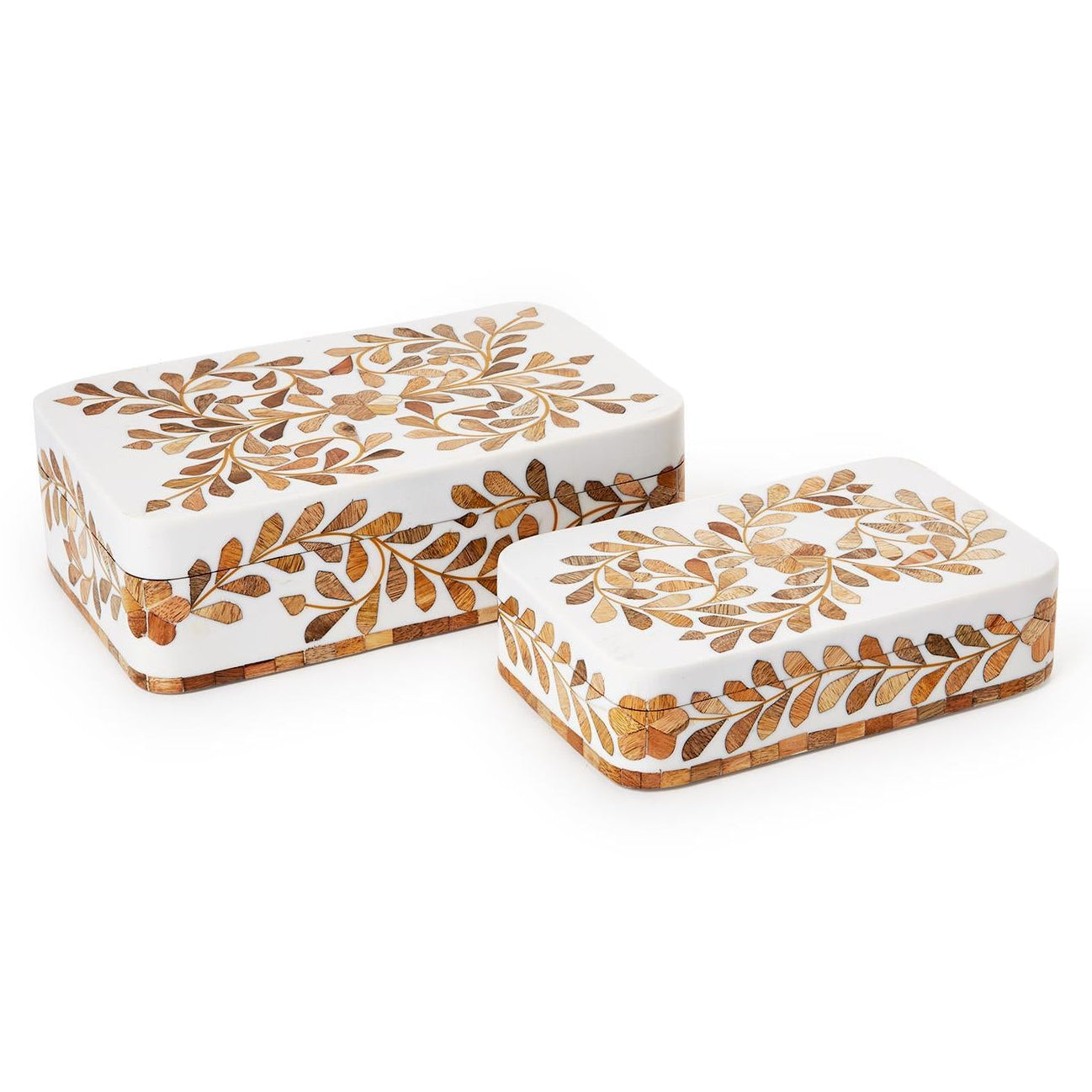 Natural Covered Box Set of 2