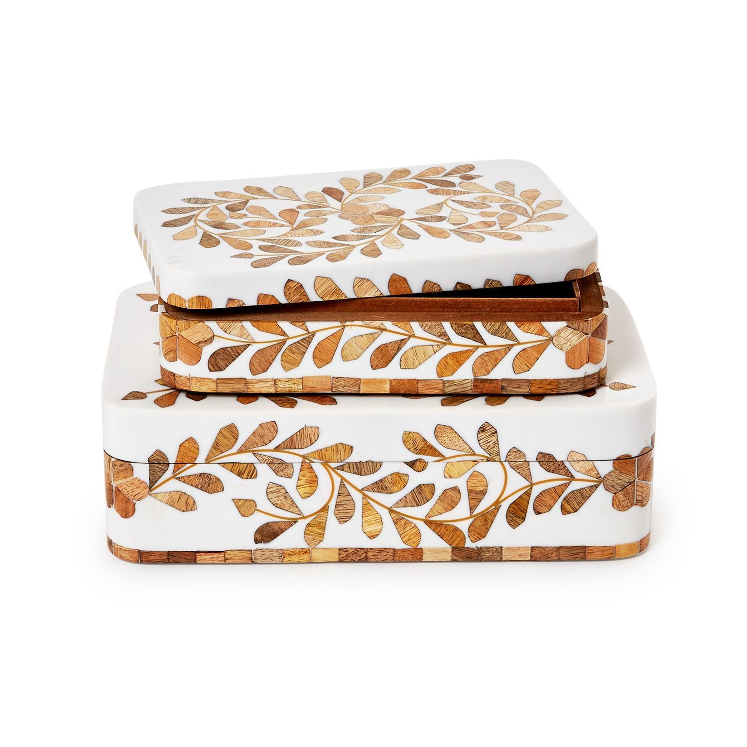 Natural Covered Box Set of 2