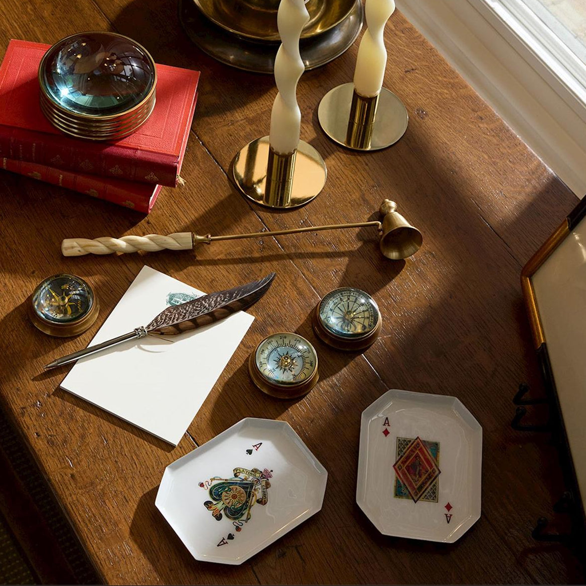 Ace Octagon Shape Playing Card Tray Set of 4