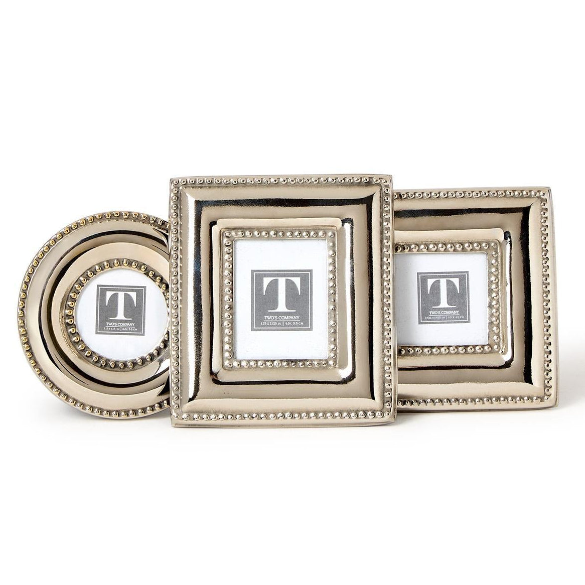 Silver Bead Silver Mini Photo Frame Set of 3