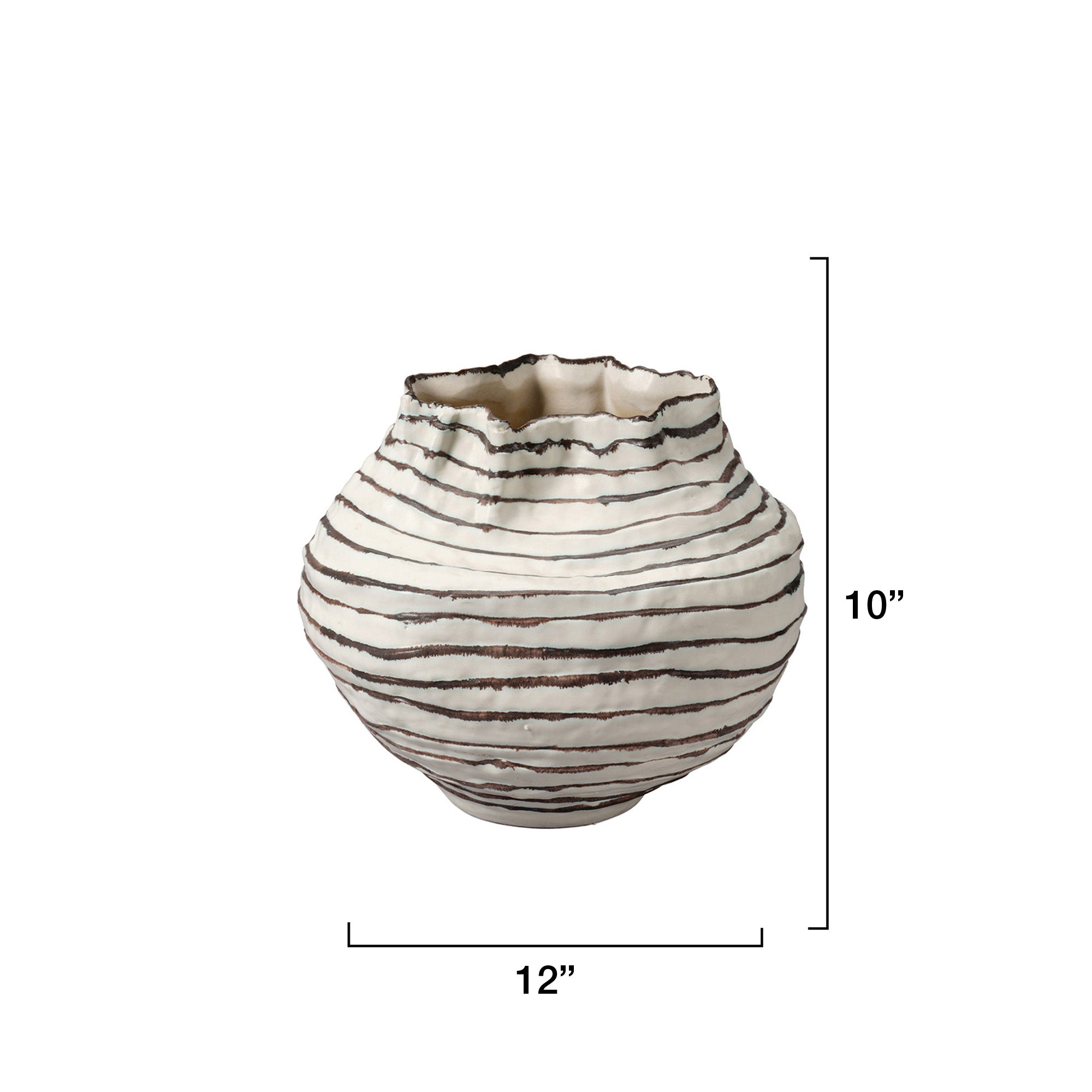 Jamie Young Curvature Brown Ceramic Vessel