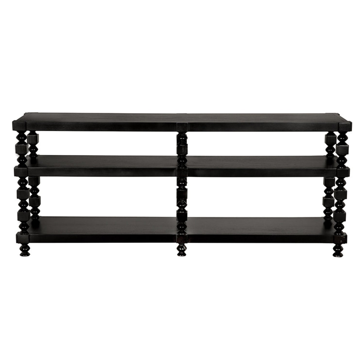 Maurice Console Table in hand rubbed black mahogany, veneer