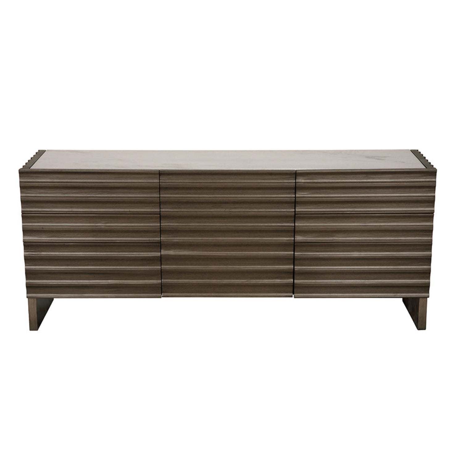 Noir Gauss Greige Walnut Sideboard with Marble Top in Greige Walnut finish