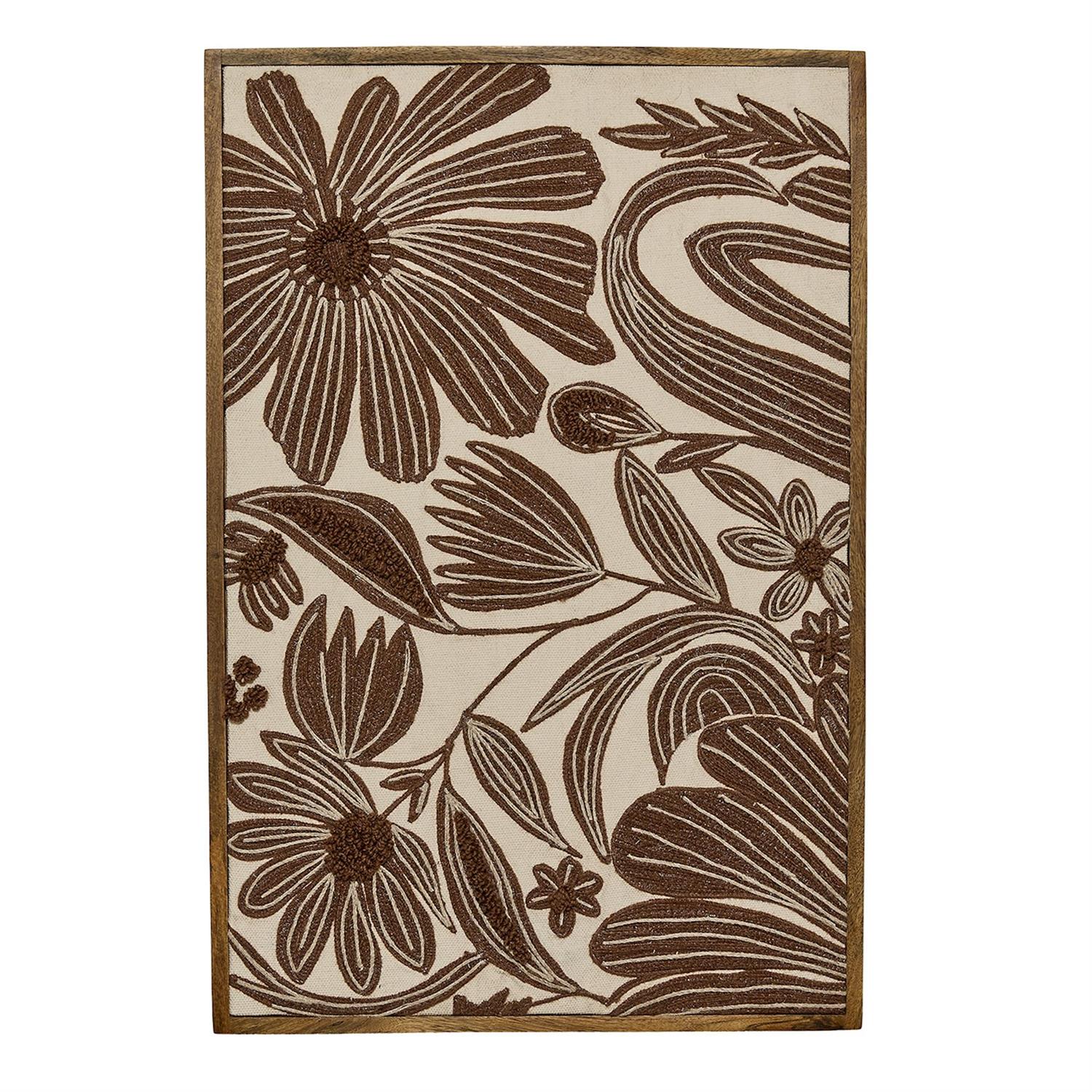 Floral Array Hand Embroidered Wall Art