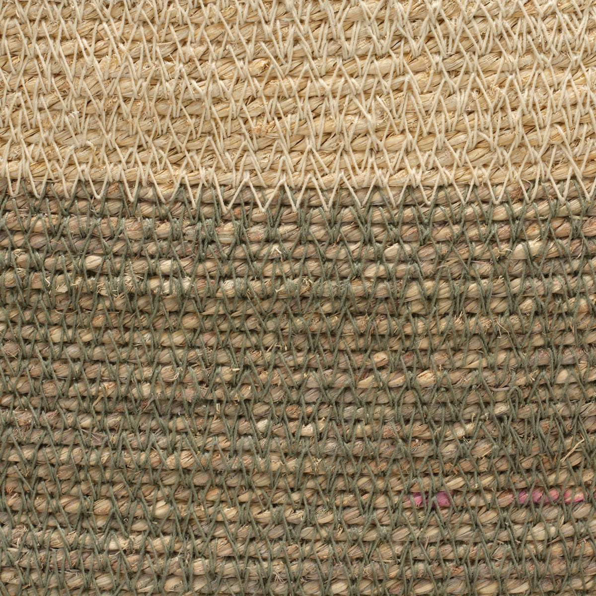 Jamie Young Cricket Green Seagrass Wide Basket styled in a room setting