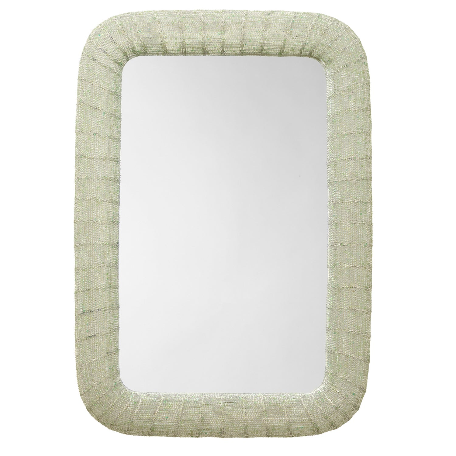 Jamie Young Confetti Green Extra Large Wall Mirror in Green Iridescent Glass, full front view
