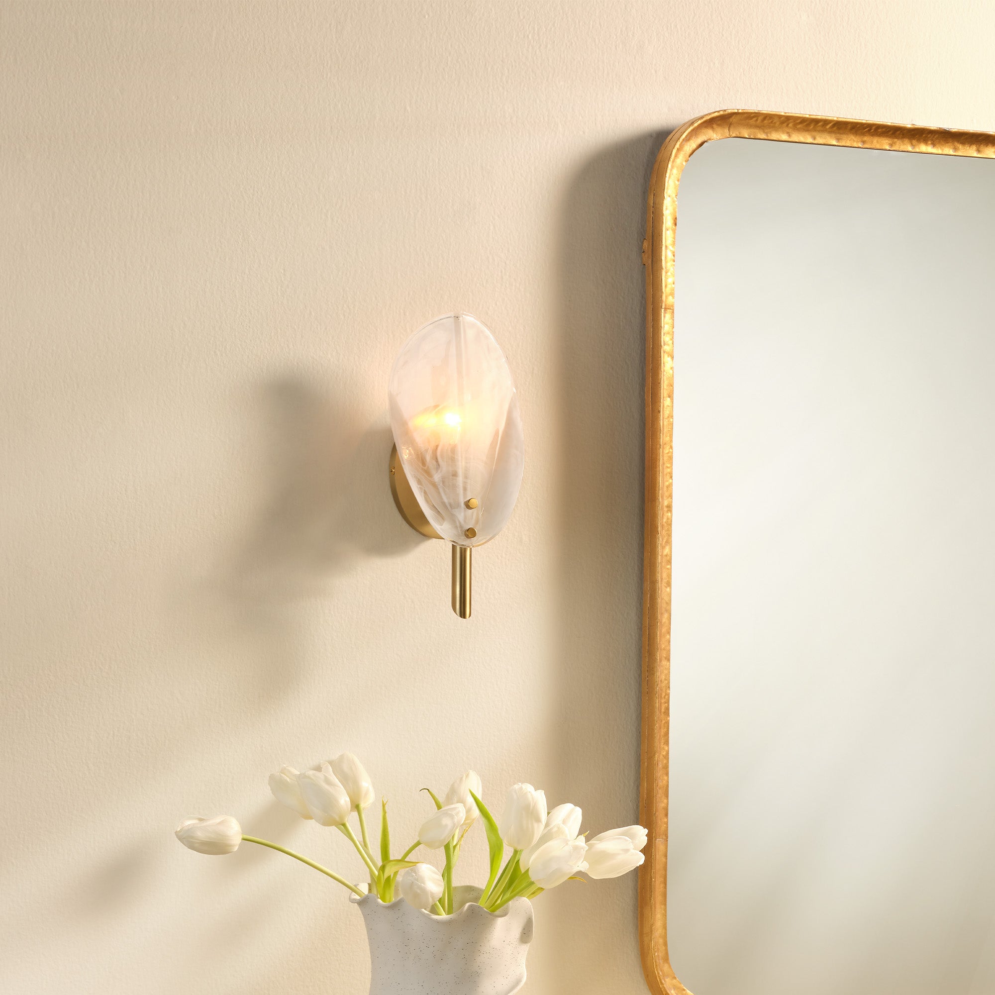 Jamie Young Magnolia White 1-Light Wall Sconce