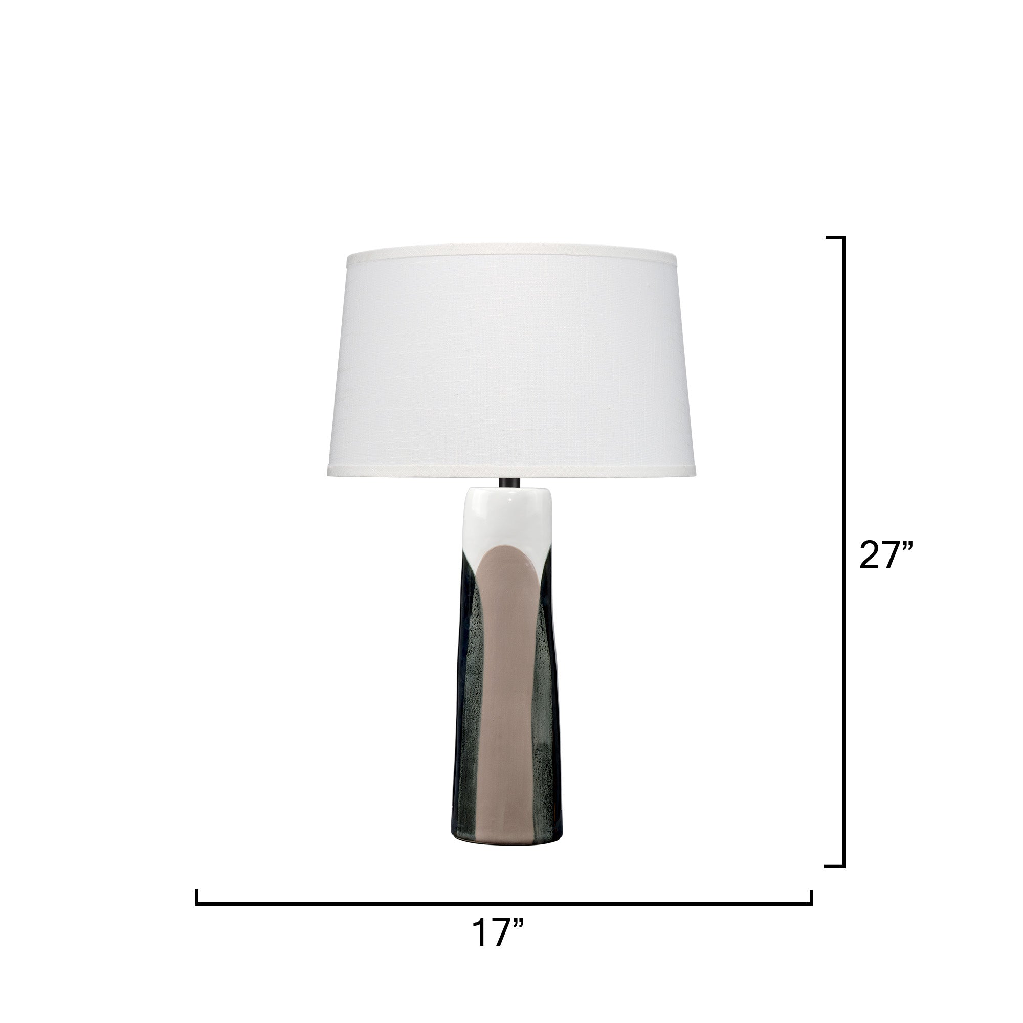 Jamie Young Yukon Ceramic Black and Taupe Table Lamp with Linen Shade