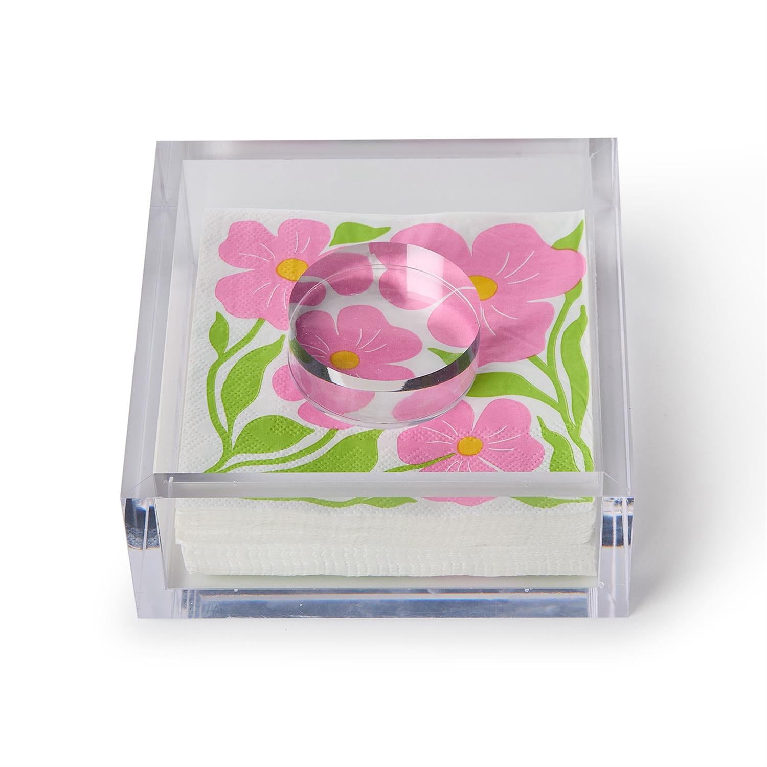 Acrylic Cocktail Napkin Holder with Acrylic Paper Weight