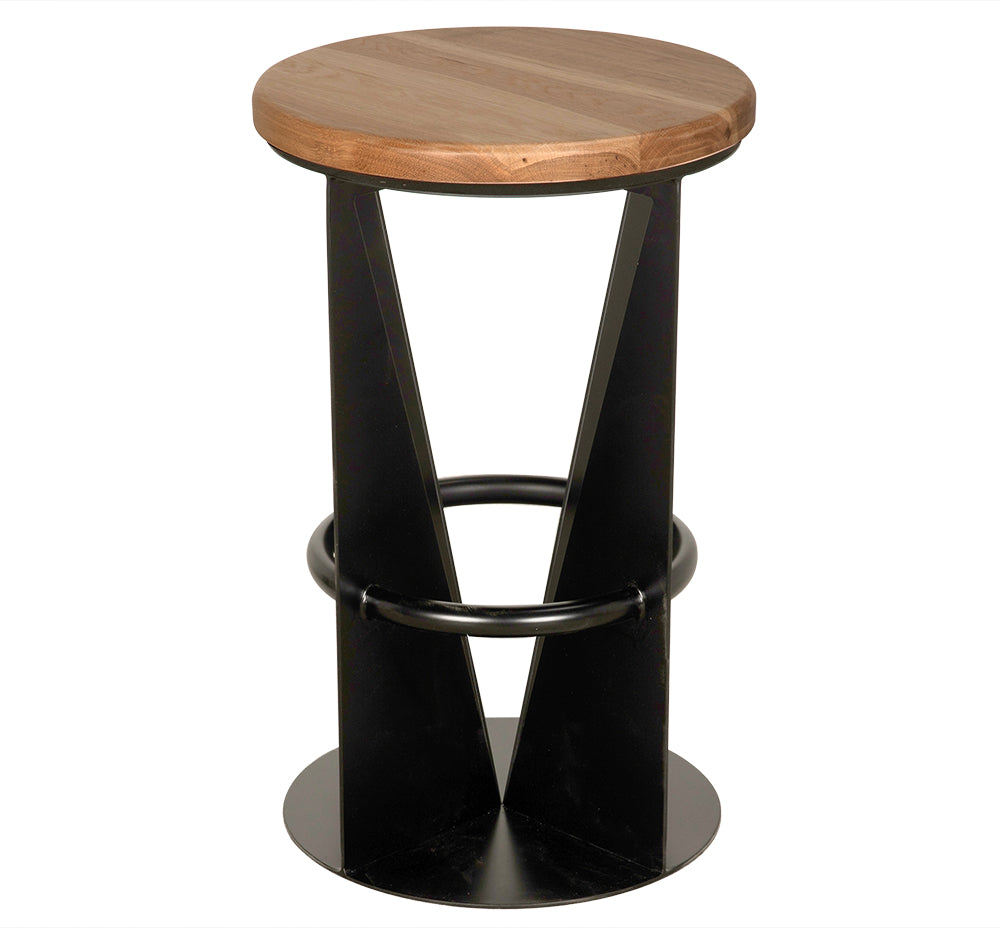 Noir Nagoya Counter Stool, matte black iron base
