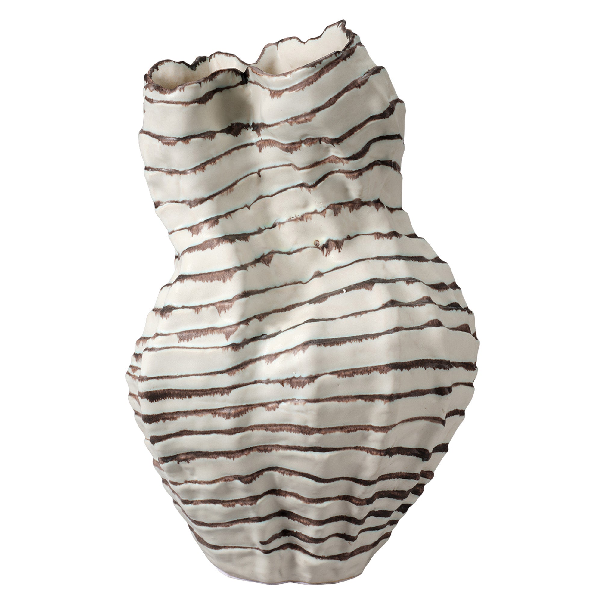 Jamie Young Contortion Brown Ceramic Vase