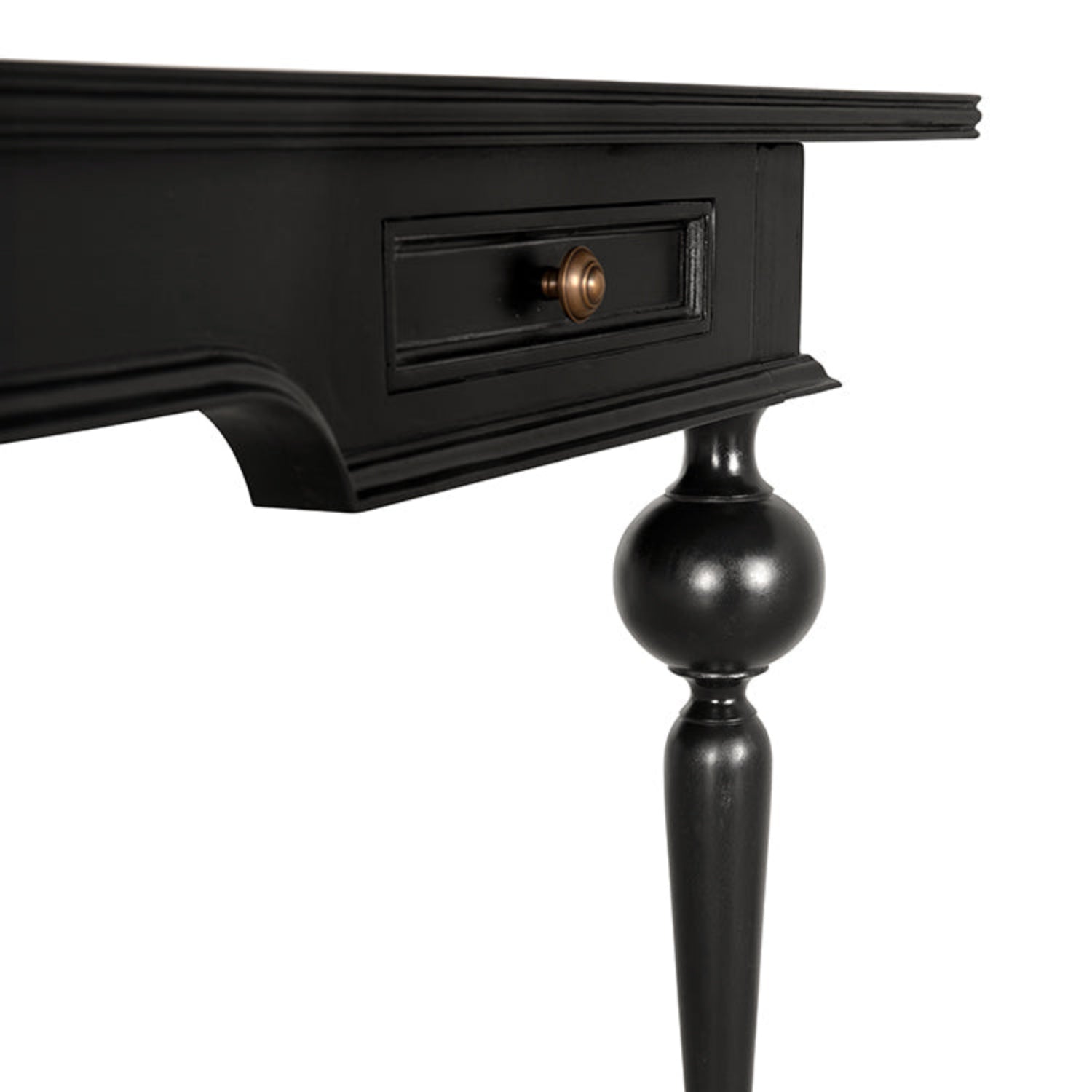 Kingsley Partner Desk, mahogany, veneer, and brass hardware construction