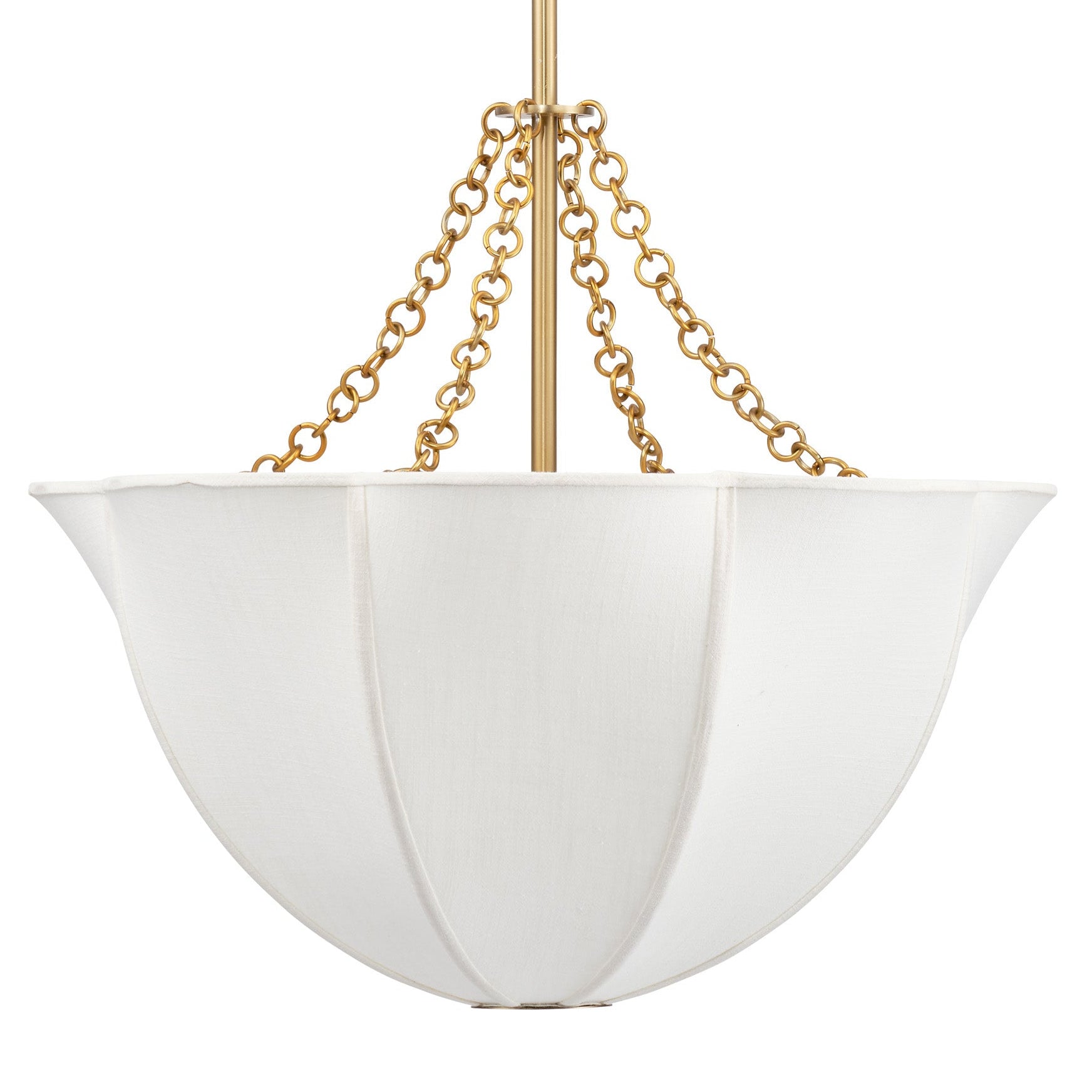 Jamie Young Aire Off-White Linen 4-Light Small Chandelier