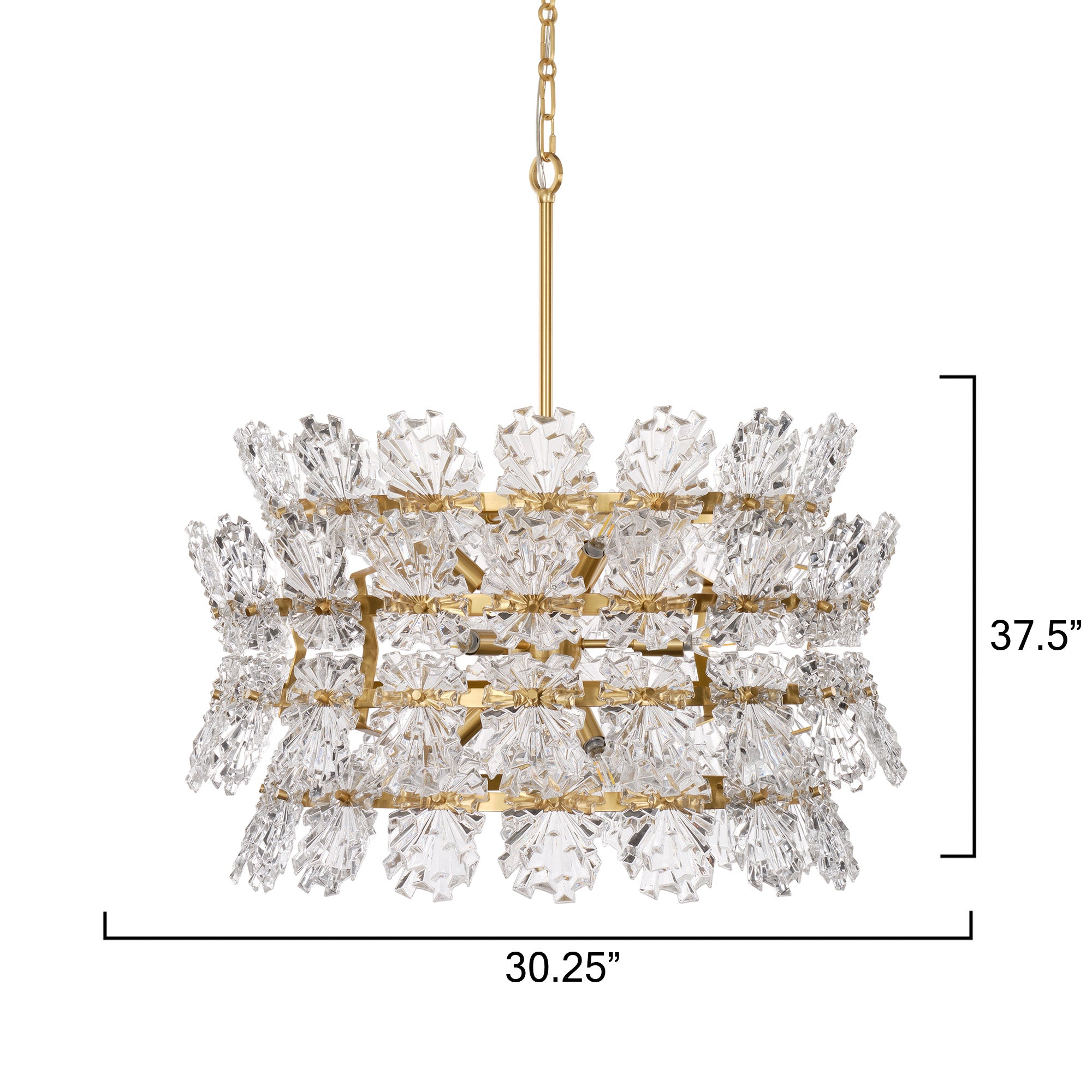 Jamie Young Orion Clear Molded Glass 9-Light Chandelier