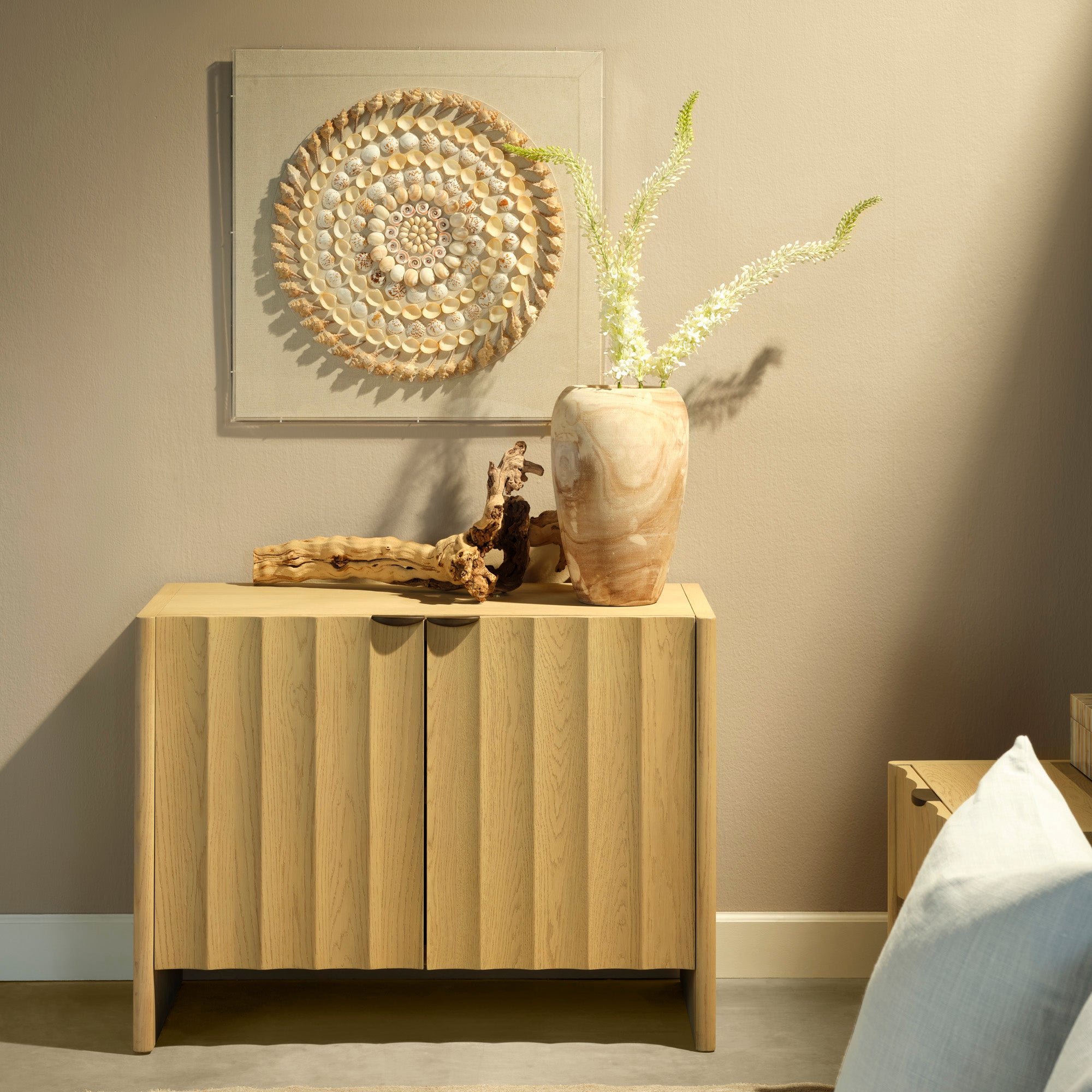 Jamie Young Outer Banks Cream and Natural Shell Wall Art