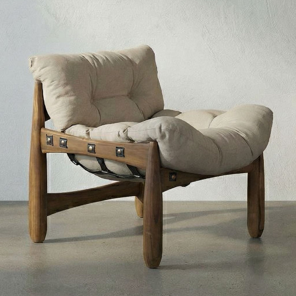 Noir Dante Chair, solid teak lounge frame