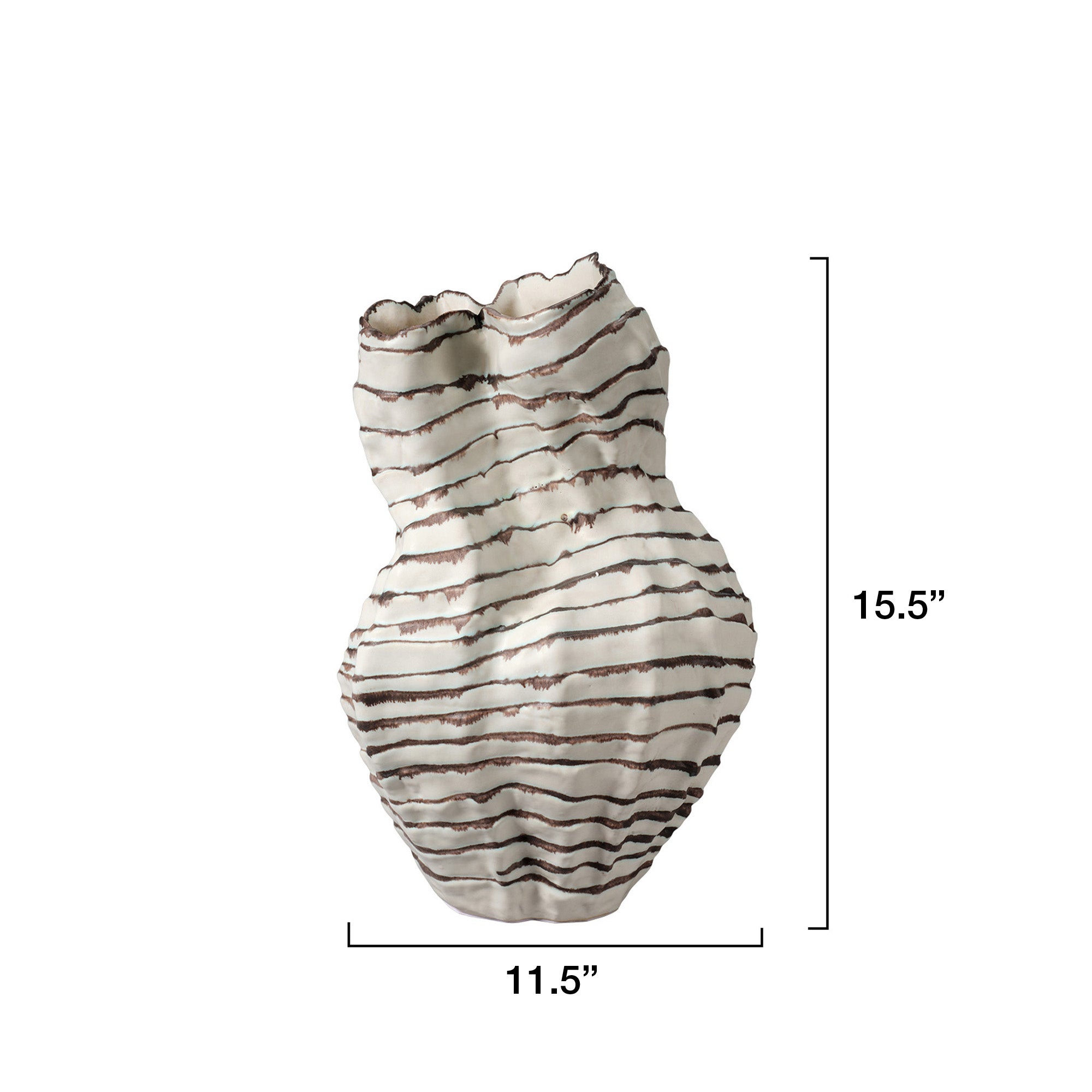Jamie Young Contortion Brown Ceramic Vase