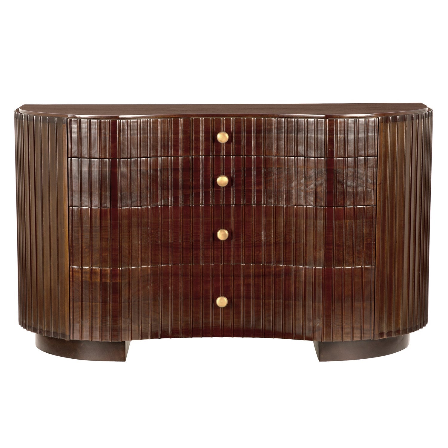 Noir Irene Hand Rubbed Brown Dresser, light brown trim