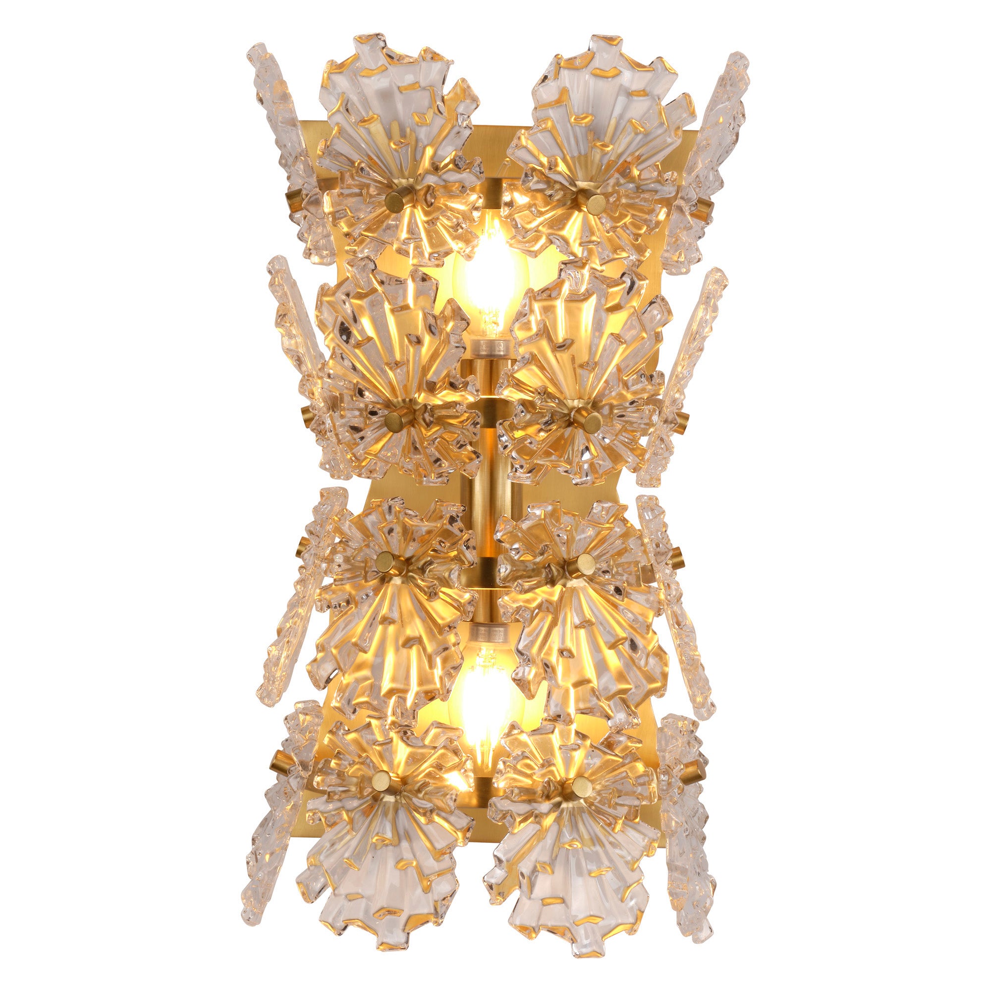 Jamie Young Orion Clear Molded Glass 2-Light Wall Sconce