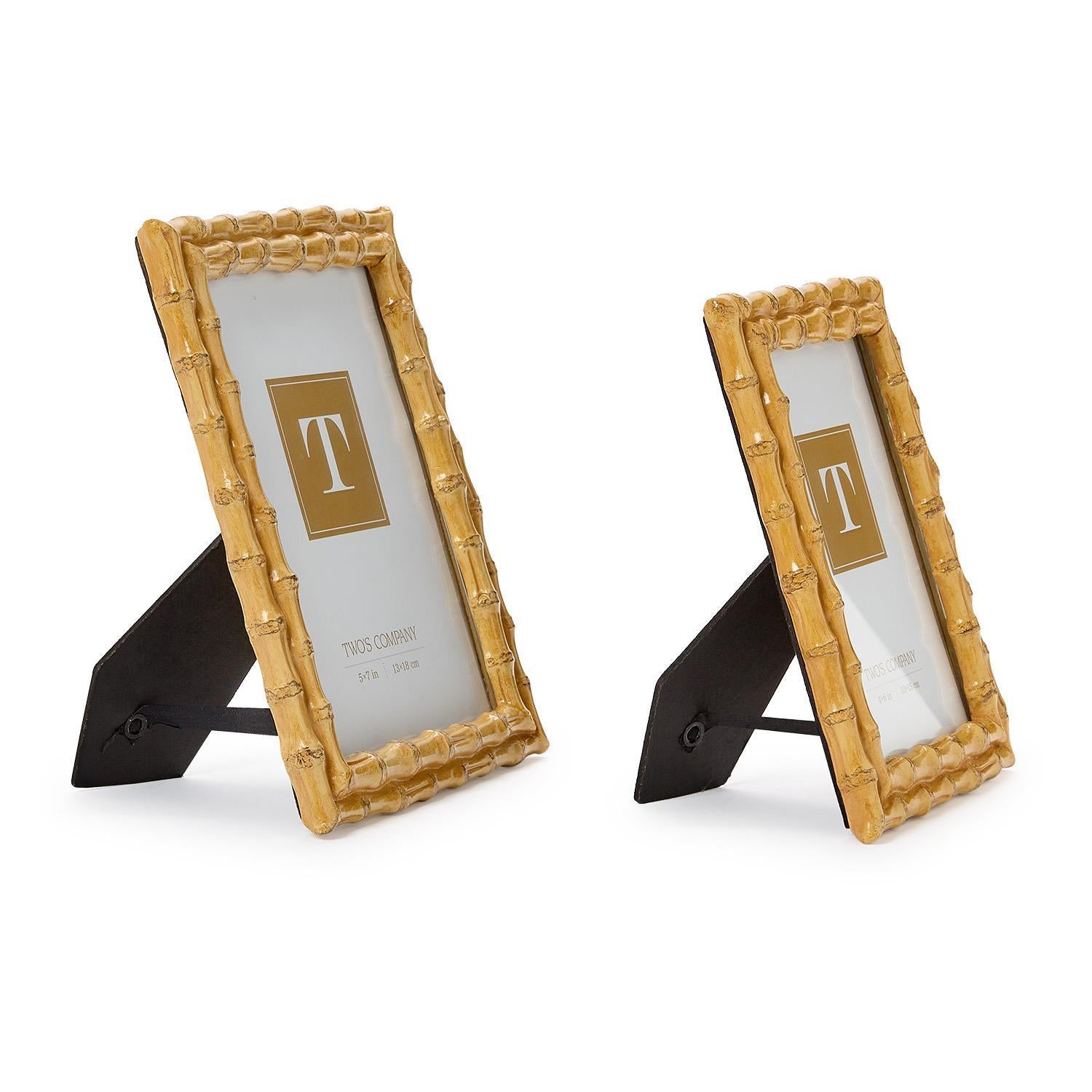 Blonde Faux Bamboo Photo Frame Set of 2