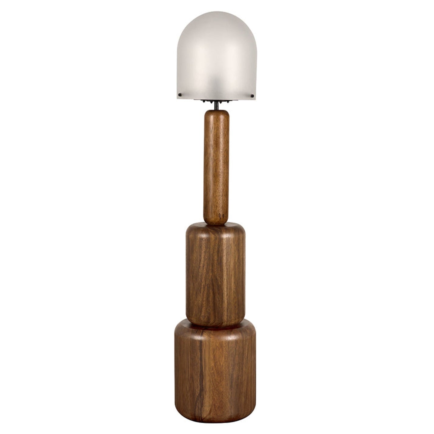 Mondo Floor Lamp in dark walnut and frosted glass walnut and glass