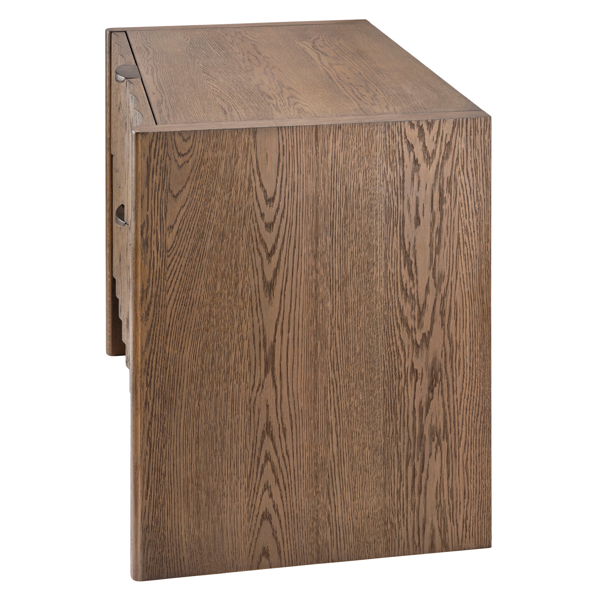 Jamie Young Finley Brown Sugar Oak Large Fluted Nightstand