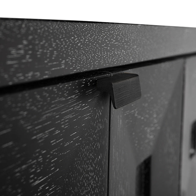 Noir Musashi Black Walnut 6 Drawer, faceted six-drawer front, Black Walnut finish