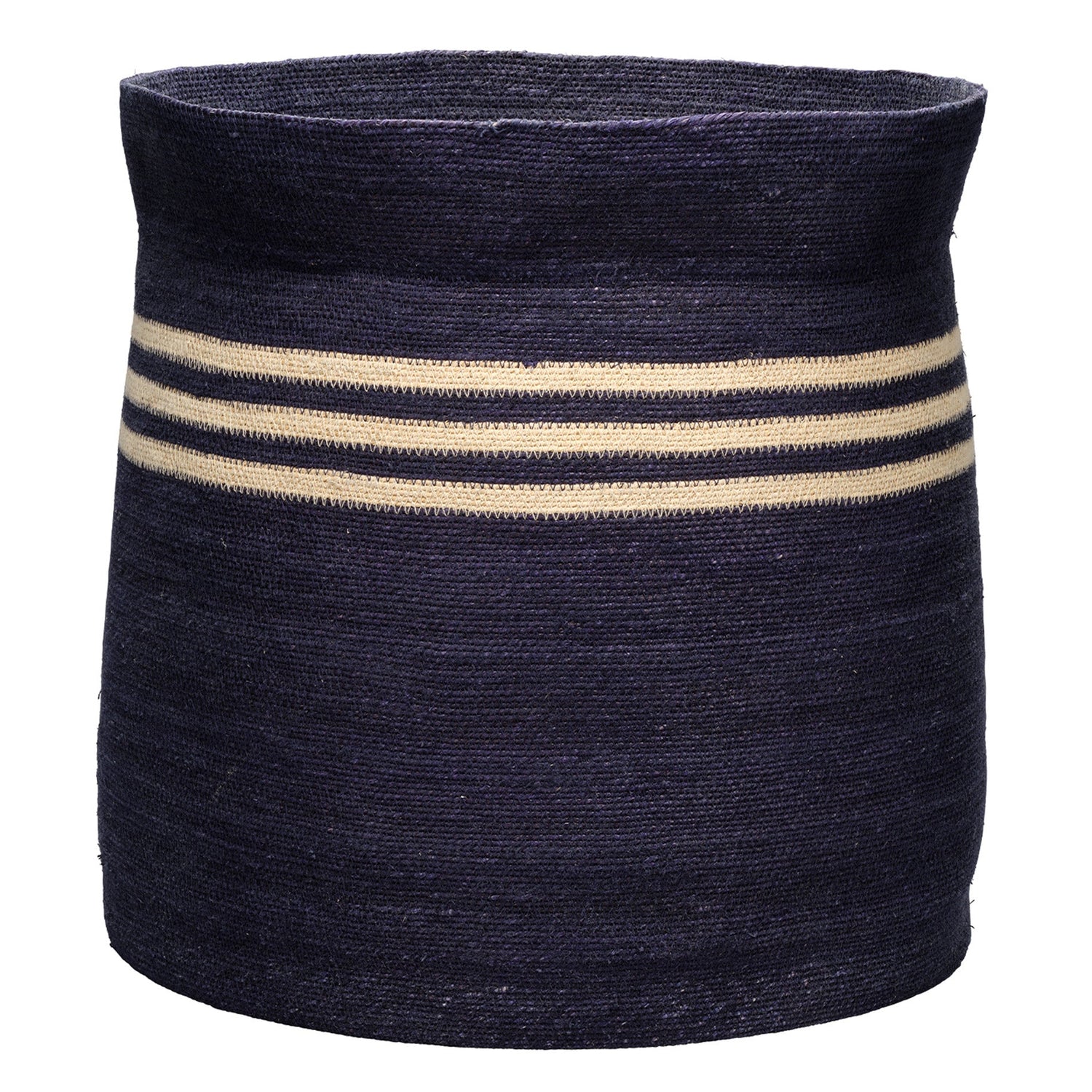 Jamie Young Camden Navy Seagrass Basket in Navy Seagrass, full front view