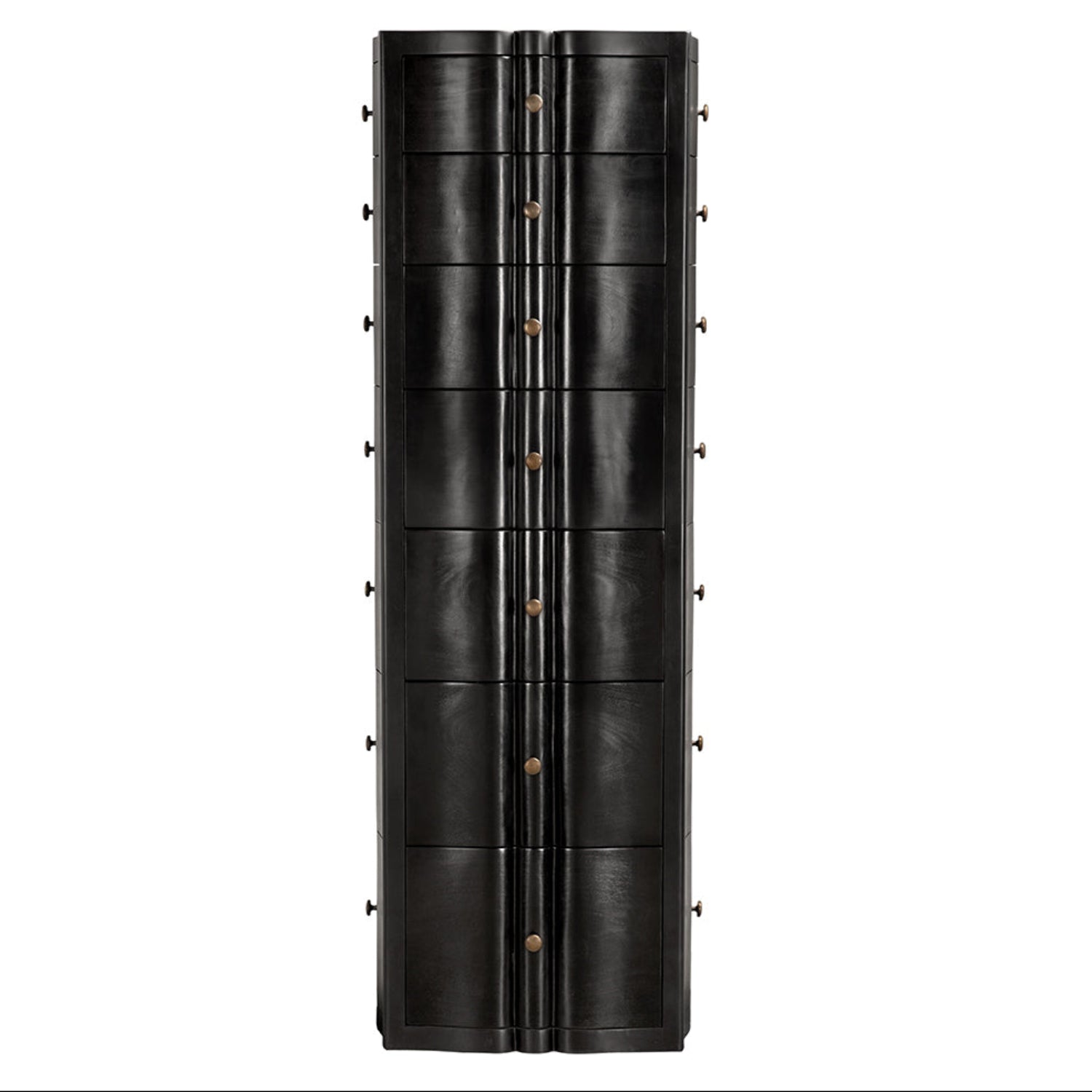 Noir Monolith Four Sided Tower Chest in Hand Rubbed Black finish