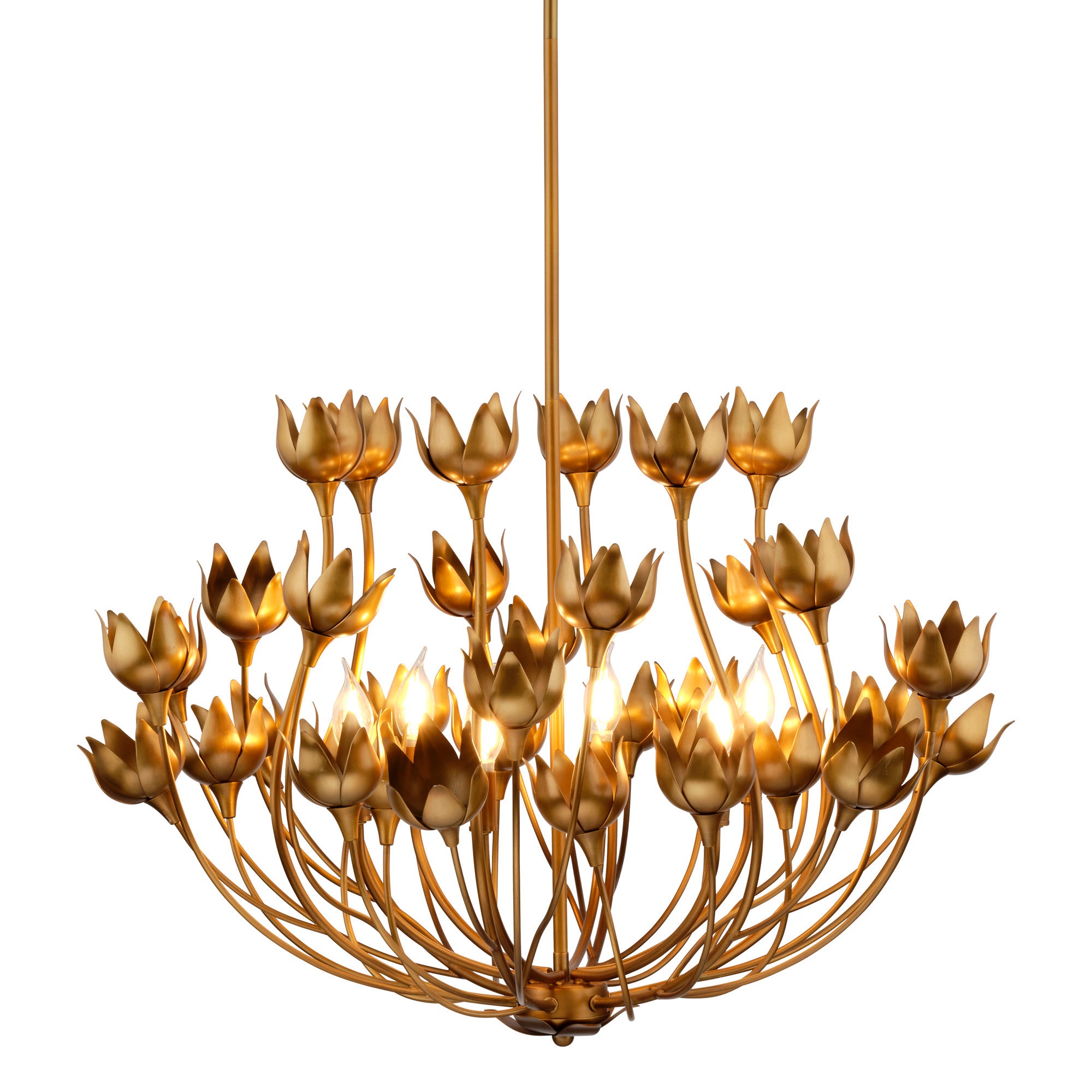 Jamie Young Dogwood Antique Brass 6-Light Chandelier