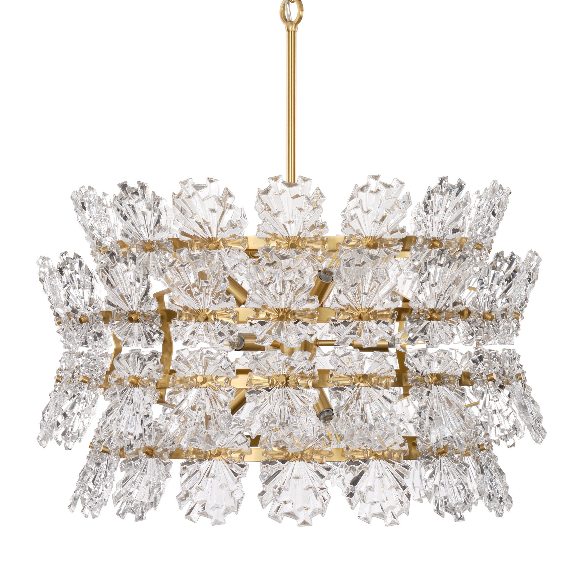 Jamie Young Orion Clear Molded Glass 9-Light Chandelier