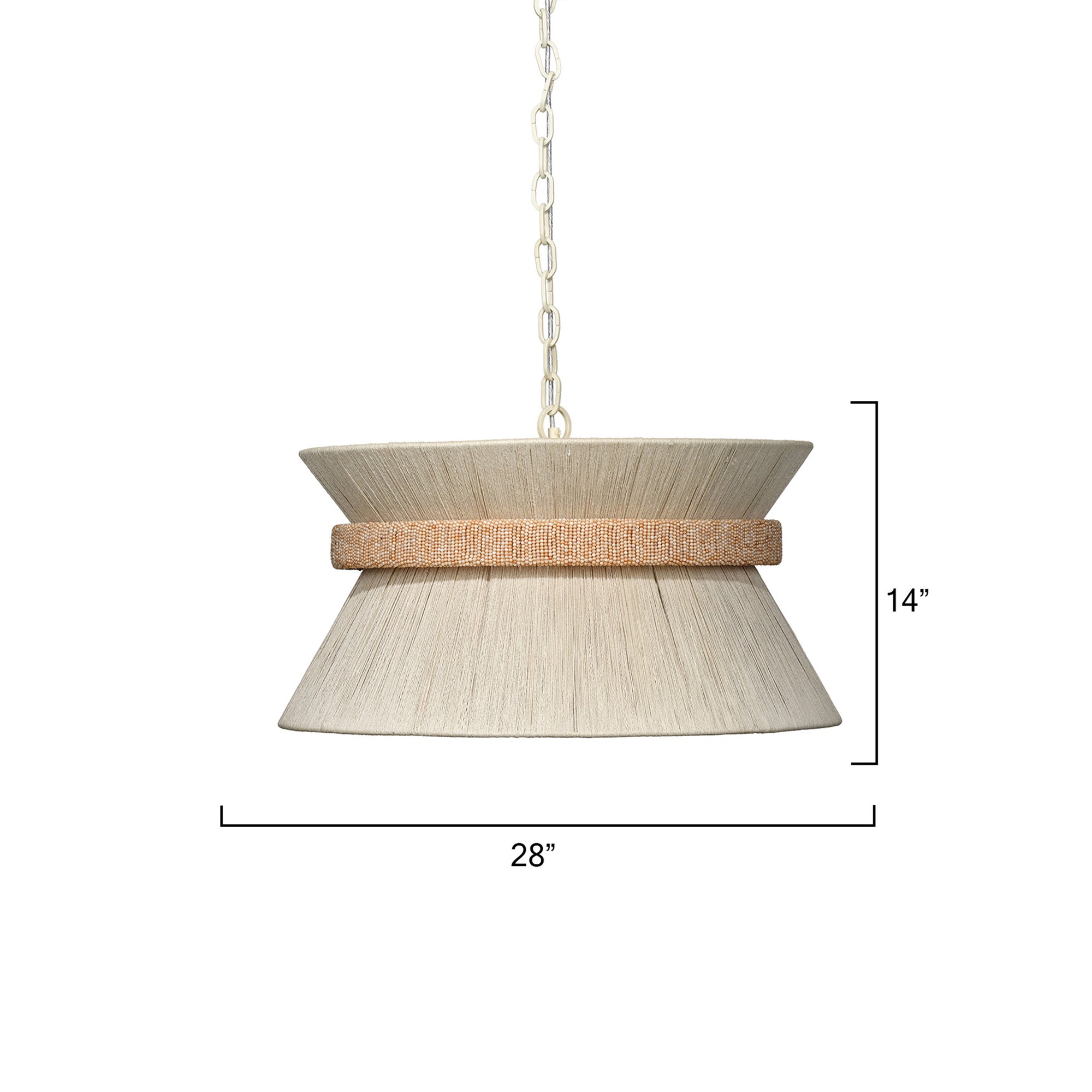 Jamie Young Corset Off-White 3-Light Chandelier