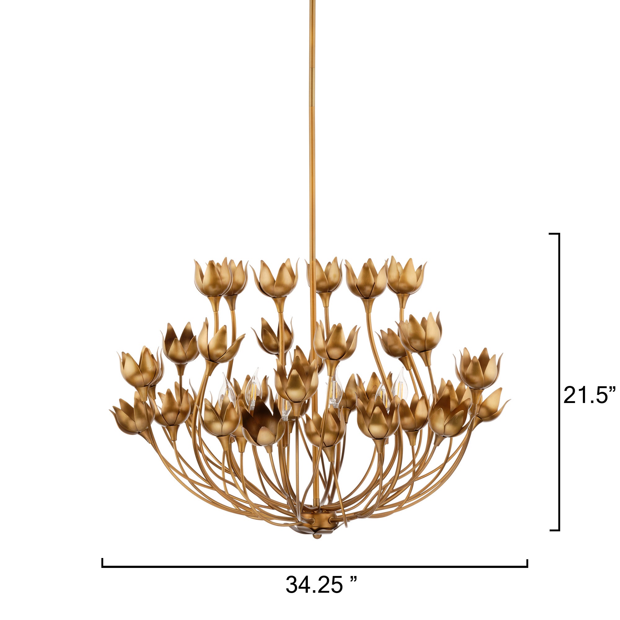 Jamie Young Dogwood Antique Brass 6-Light Chandelier