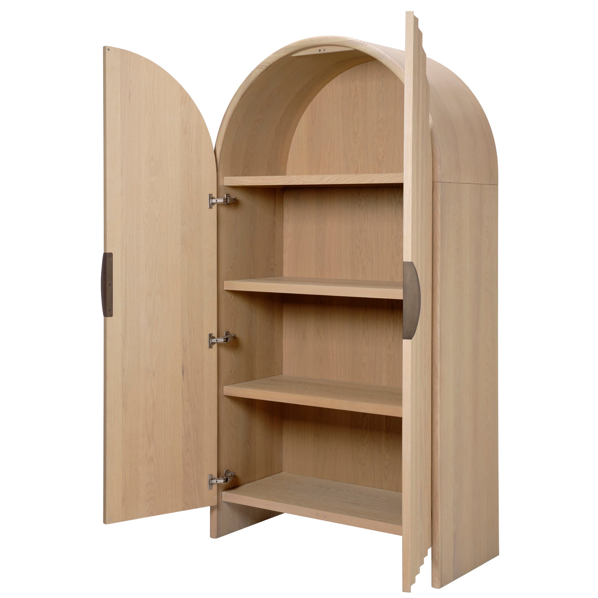 Jamie Young Finley Pale Oak Fluted Arched Cabinet