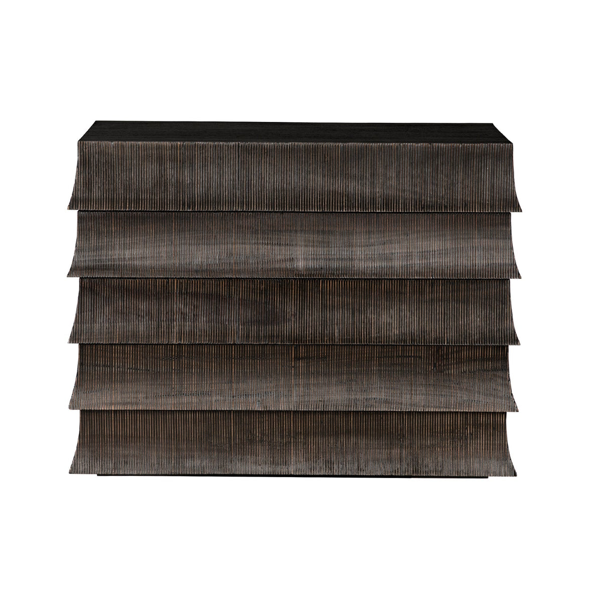 Noir Ava Dresser, monolithic modern cabinet form