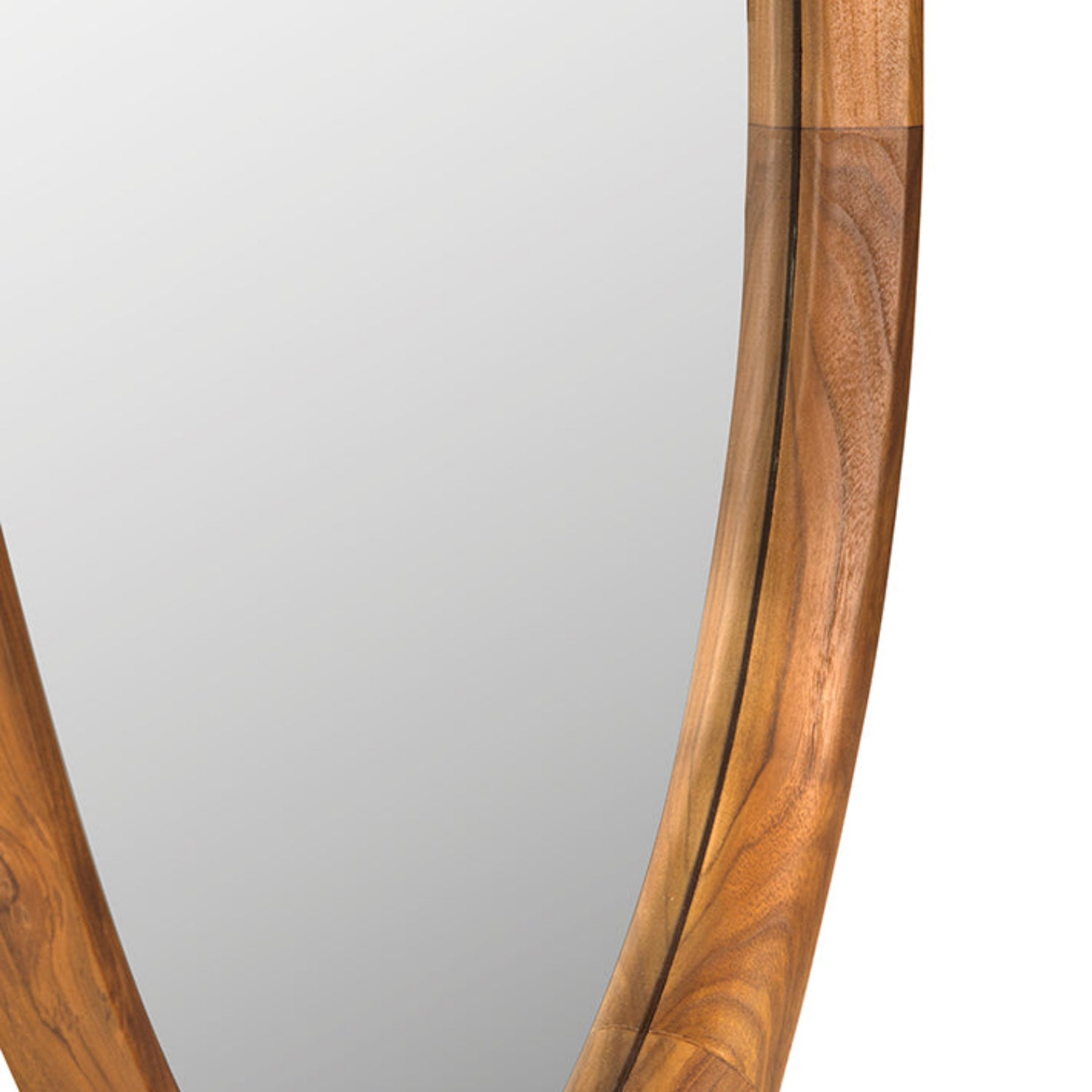 Chloe Teak Mirror finished in Clear Coat Flat