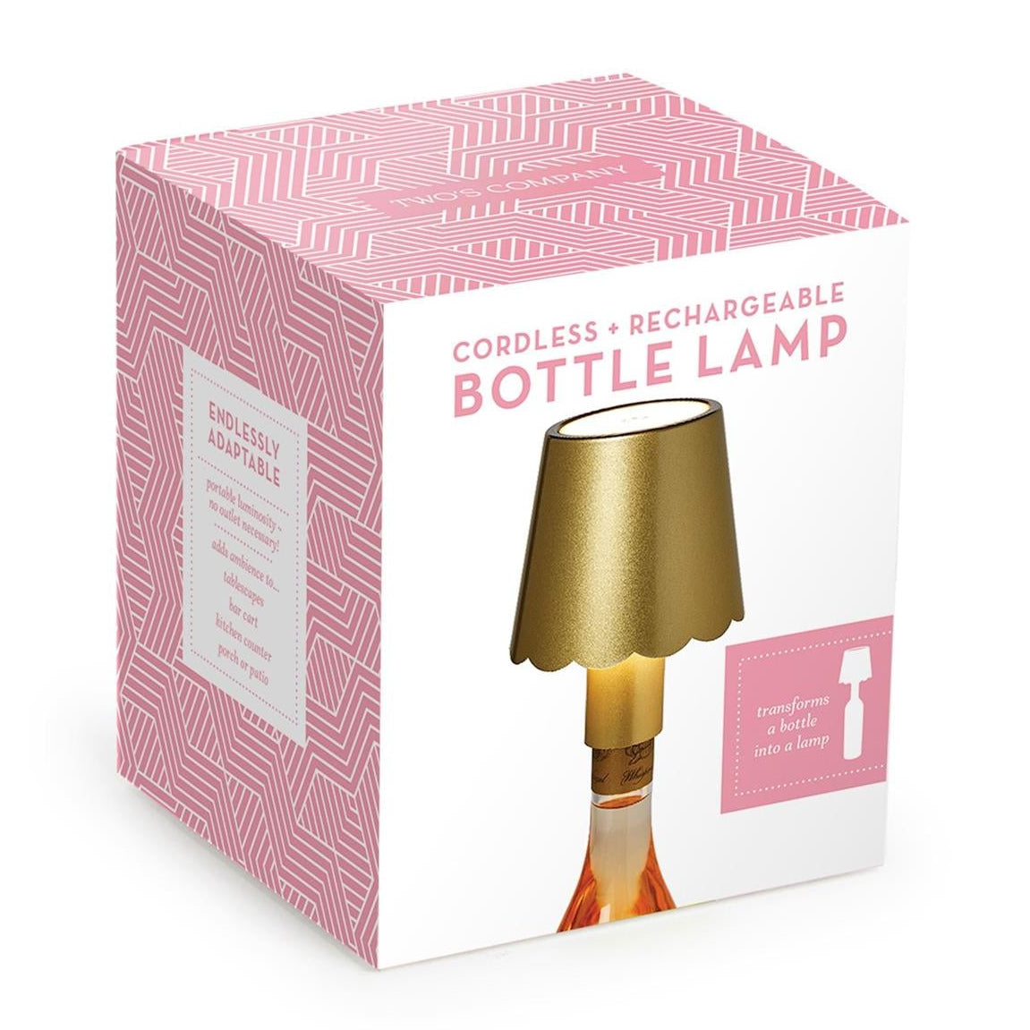 LED Touchable Gold Scalloped Lampshade with Bottle Stopper in Gift Box