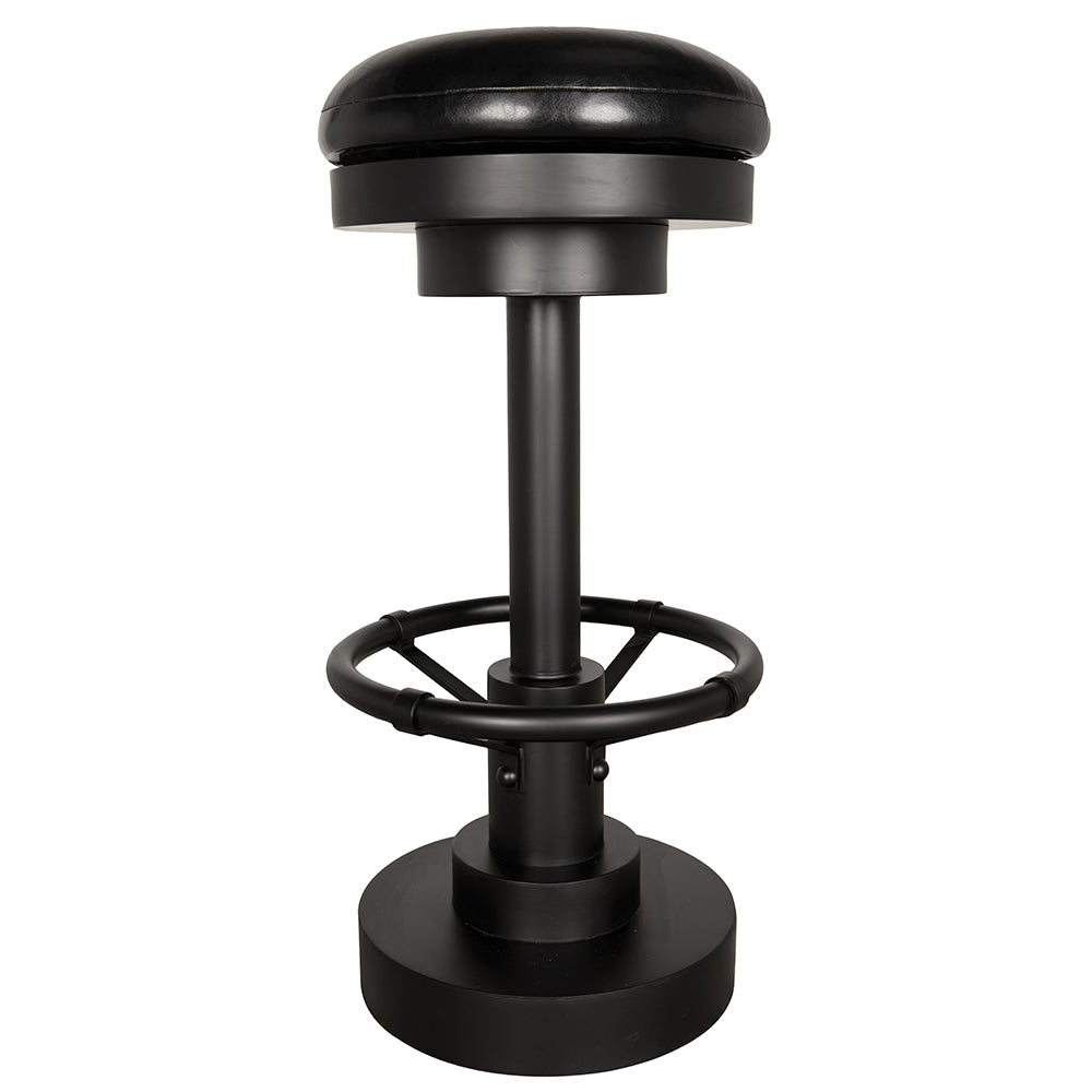 Noir Brisbane 30in Bar Stool, circular footrest with radial supports