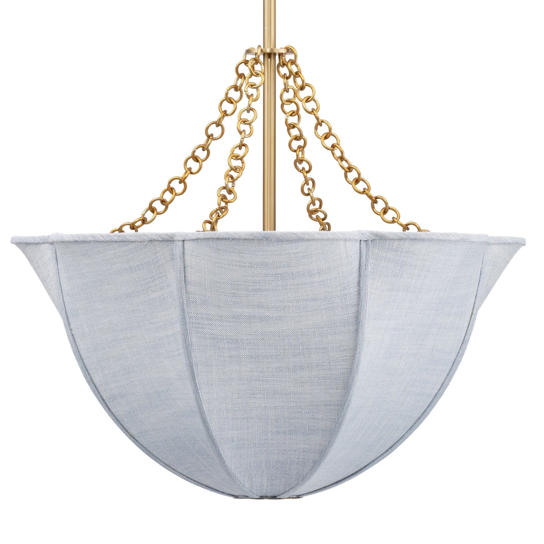 Jamie Young Aire Pale Blue Linen 4-Light Small Chandelier