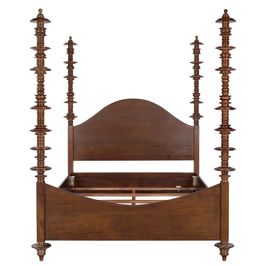 Noir Ferret Hand Rubbed Brown Bed, Hand-Rubbed Brown finish
